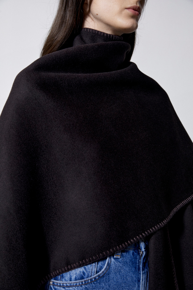 House Of Dagmar Jean Blanket Cape In Sepia