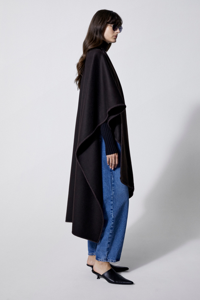 House Of Dagmar Jean Blanket Cape In Sepia