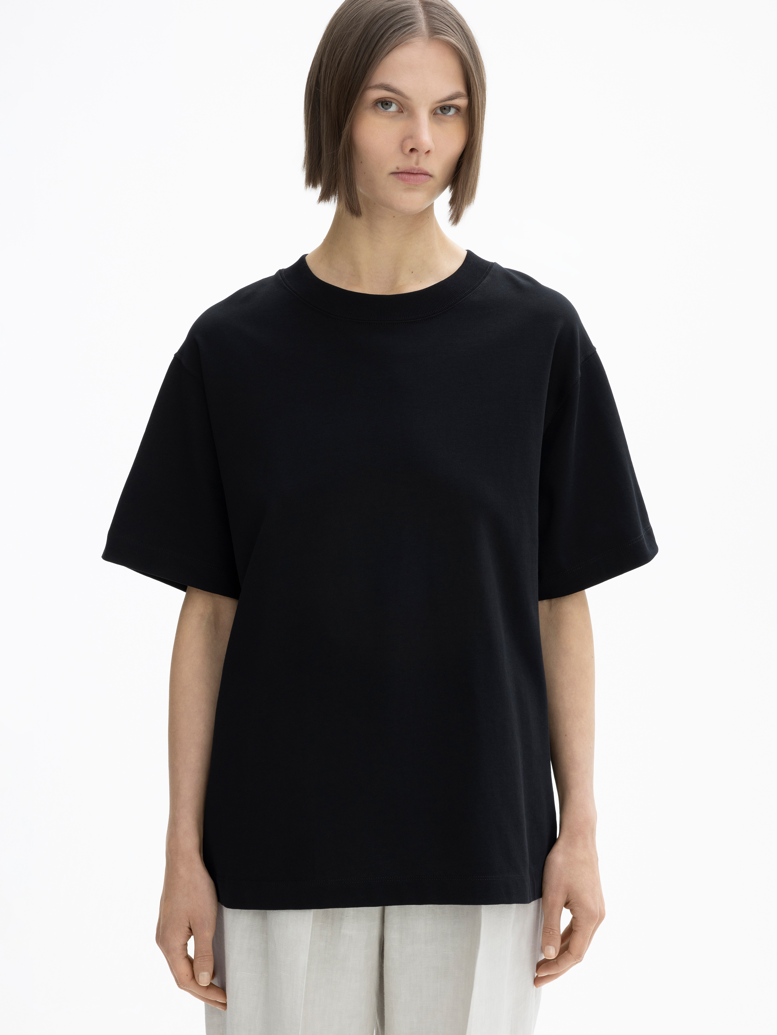 House Of Dagmar Oversized Cotton Tee In Black
