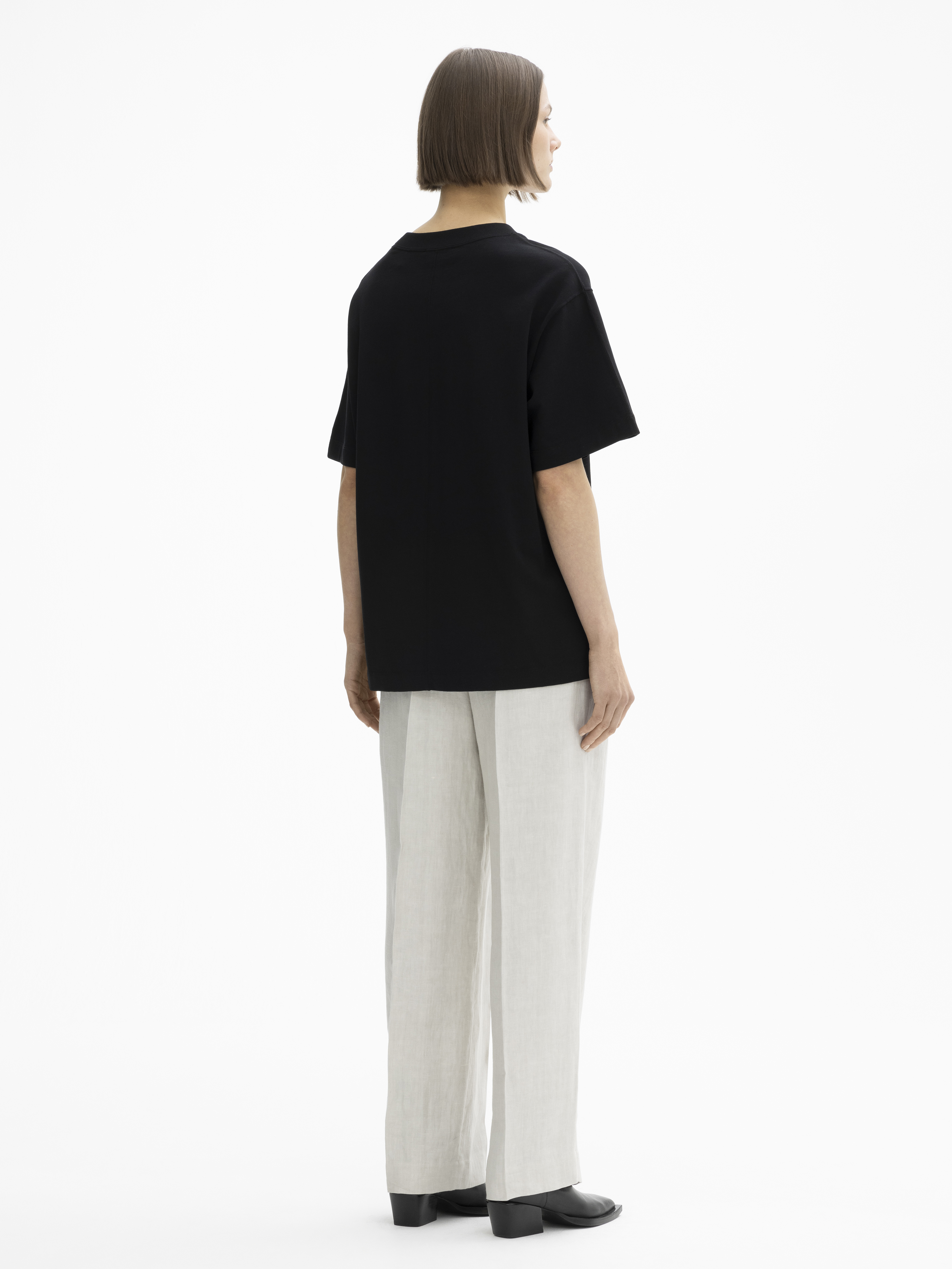 House Of Dagmar Oversized Cotton Tee In Black