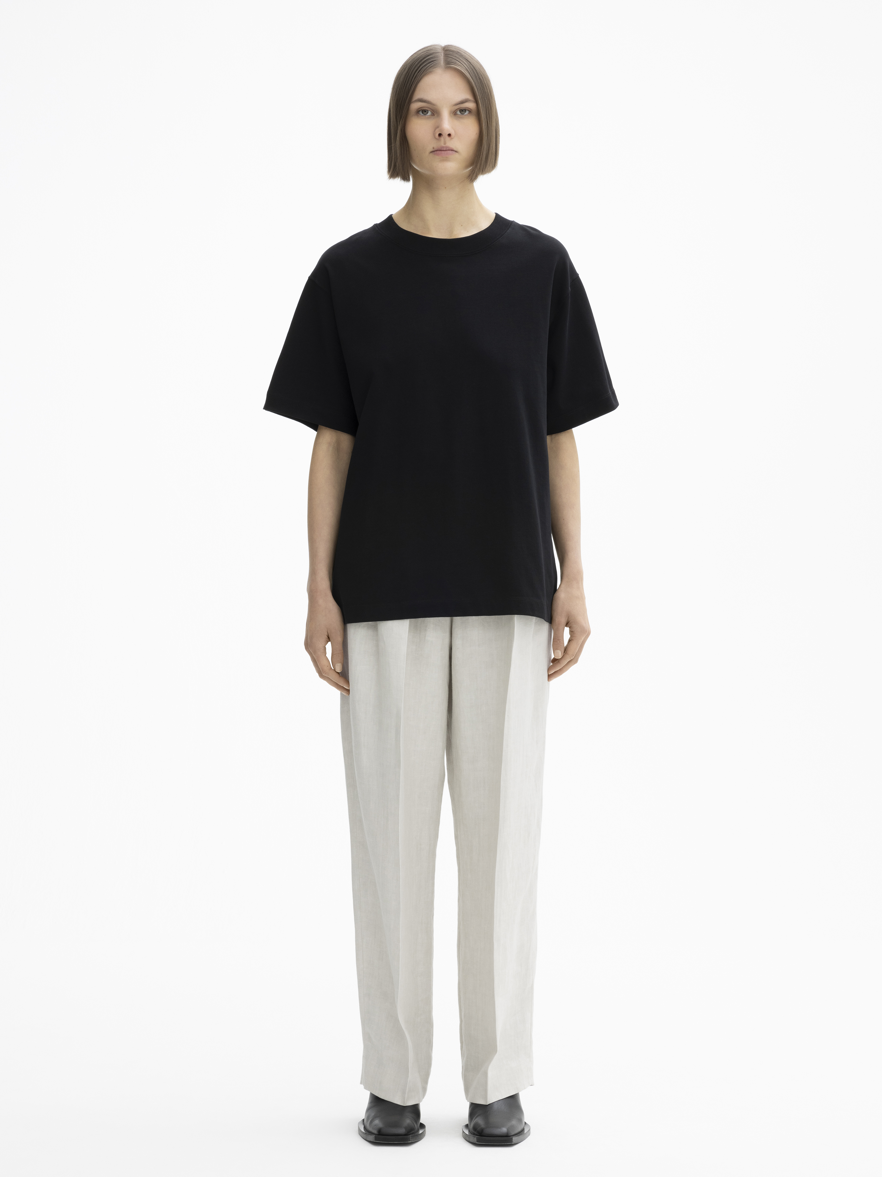 House Of Dagmar Oversized Cotton Tee In Black