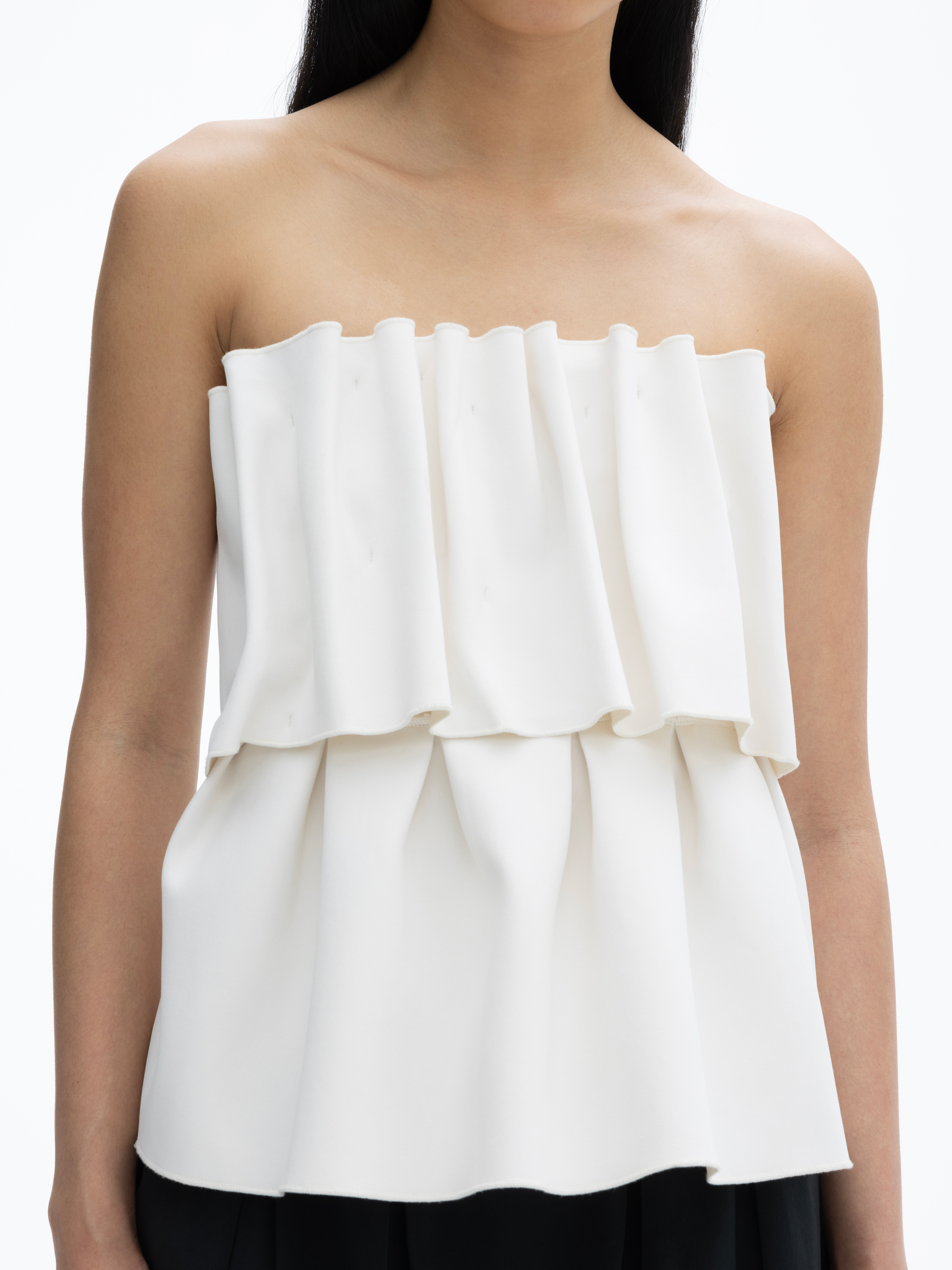 House Of Dagmar Sculpted Tiered Top In Neutral
