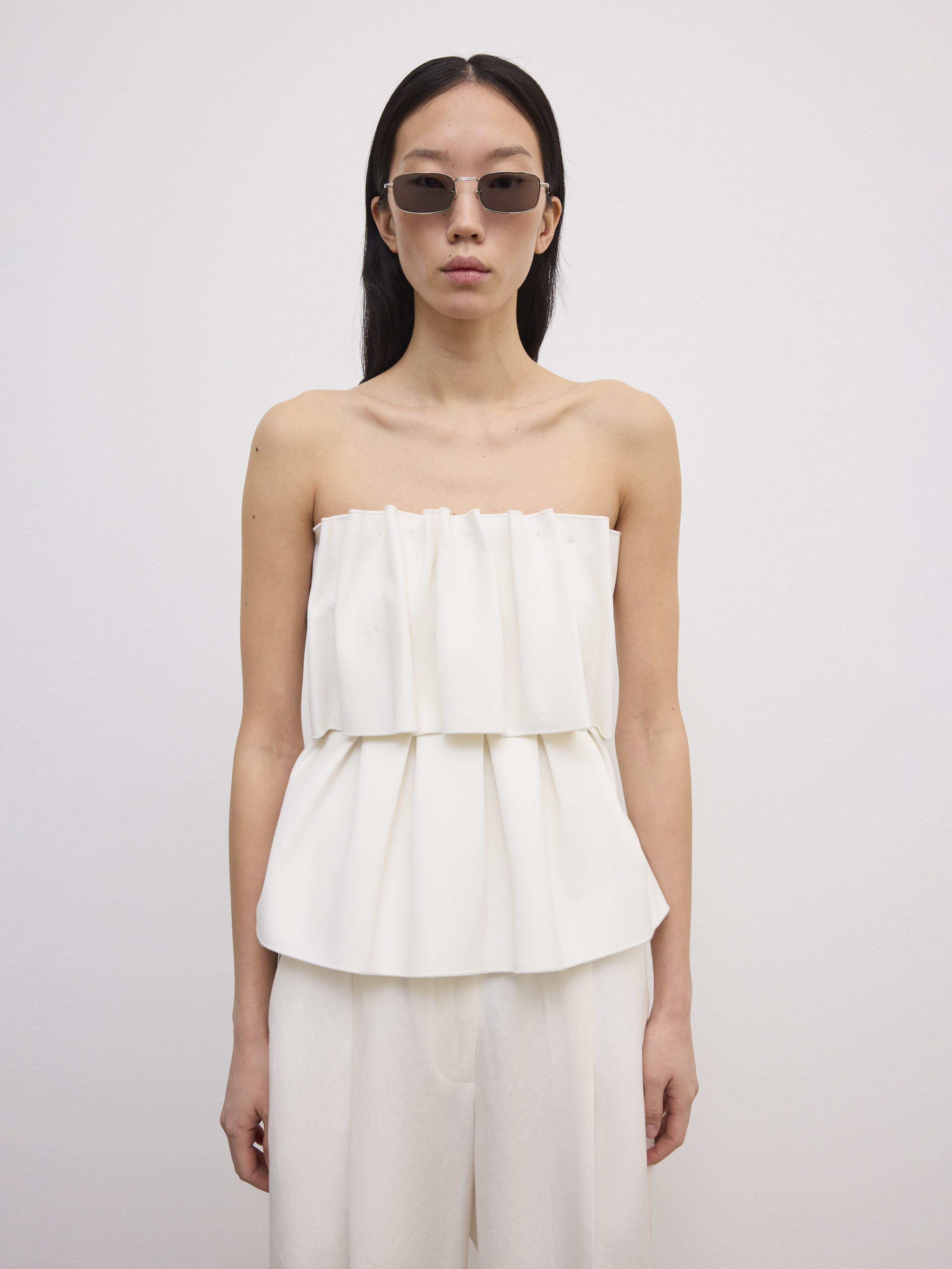 Sculpted Tube Top - White