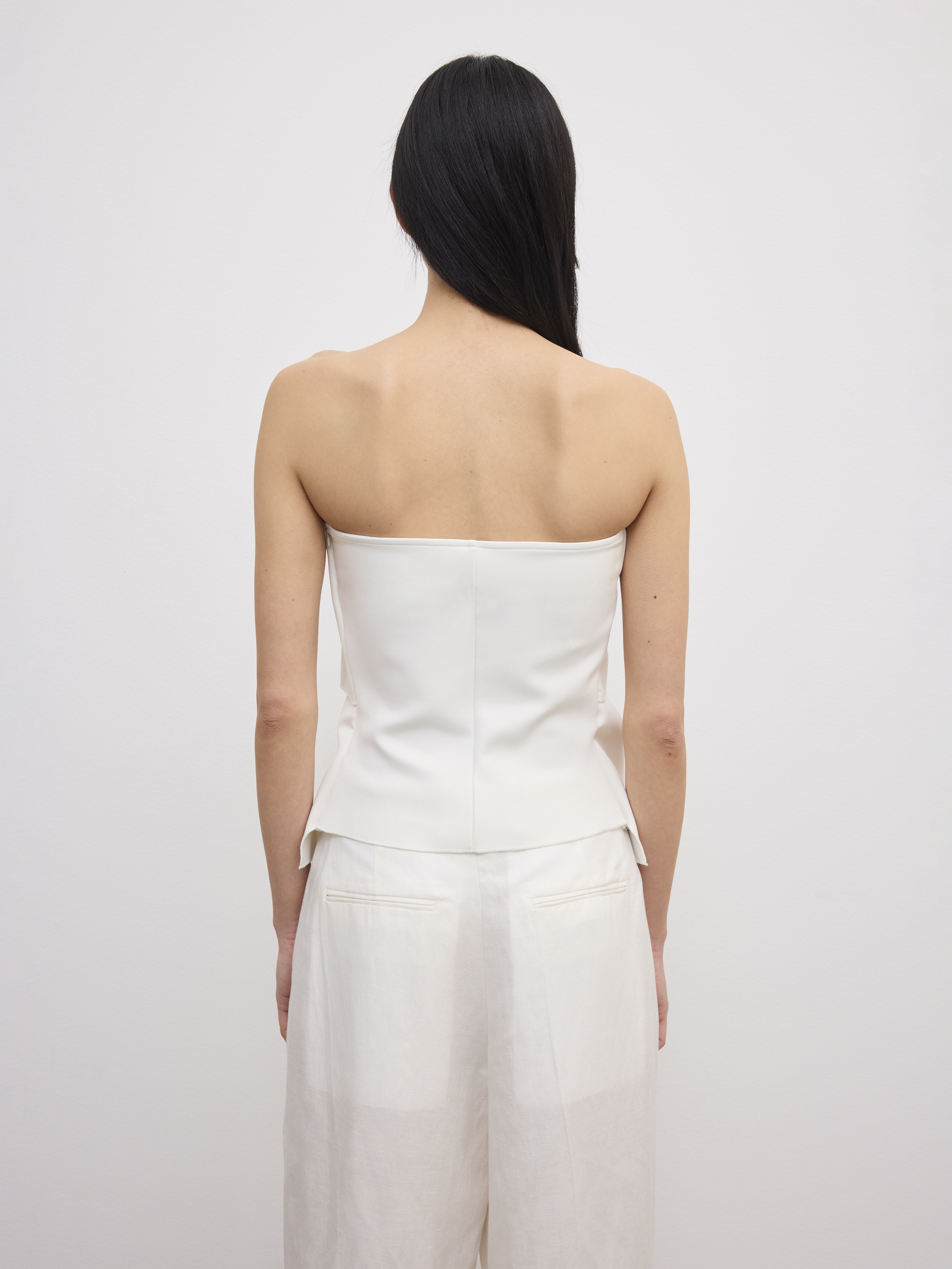 Sculpted Tube Top - White