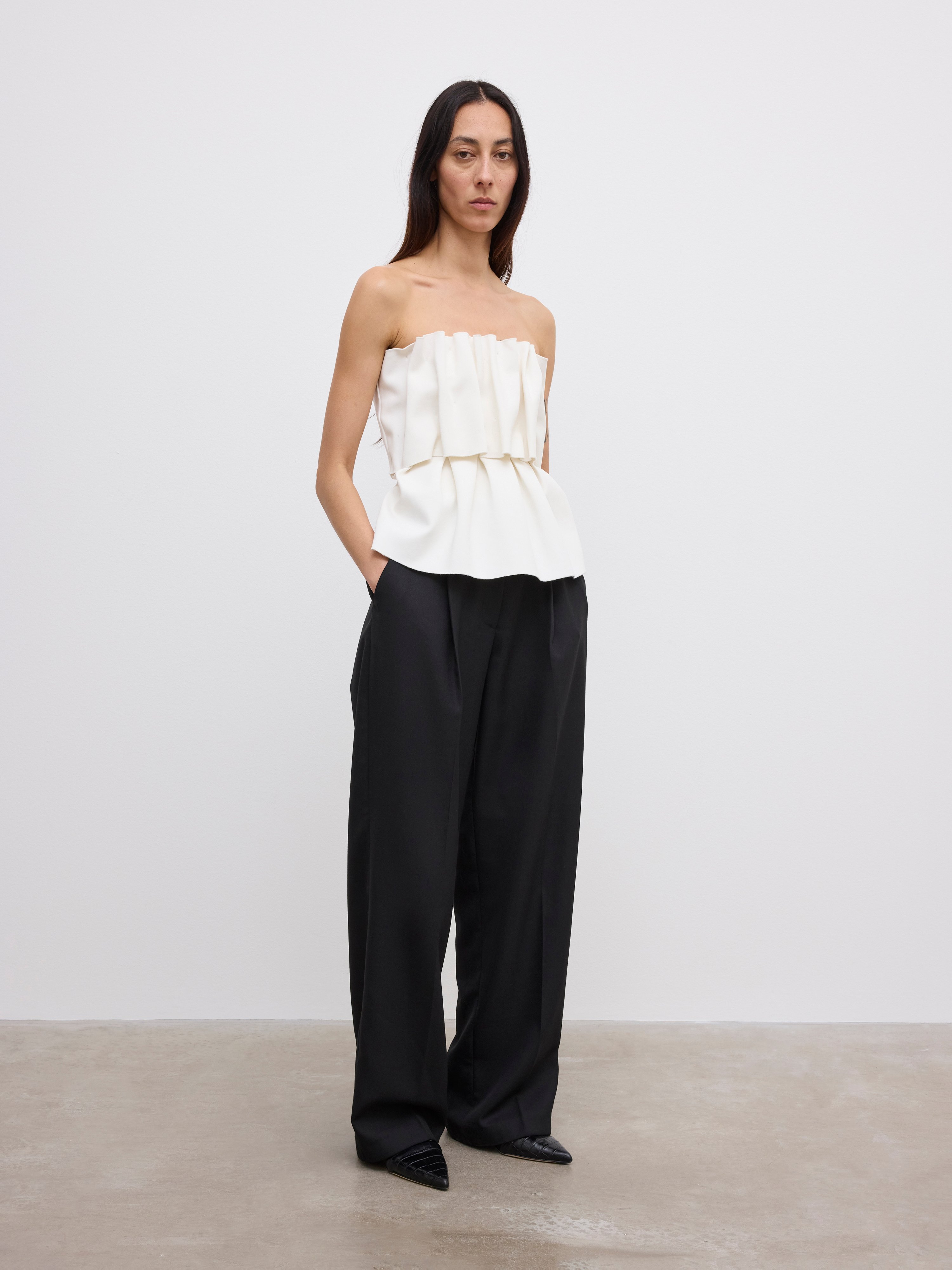 Sculpted Tube Top - White