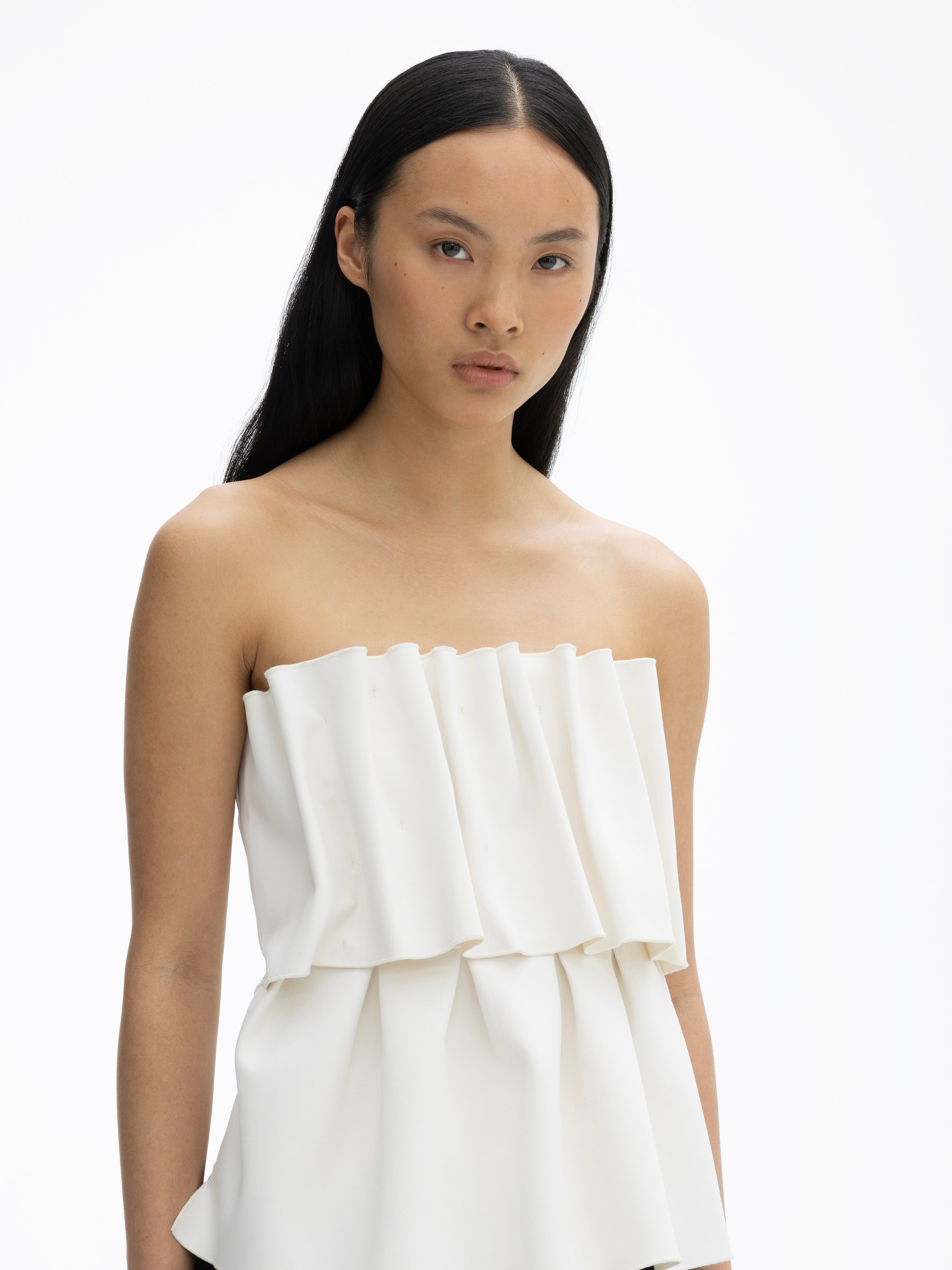 House Of Dagmar Sculpted Tiered Top In Neutral