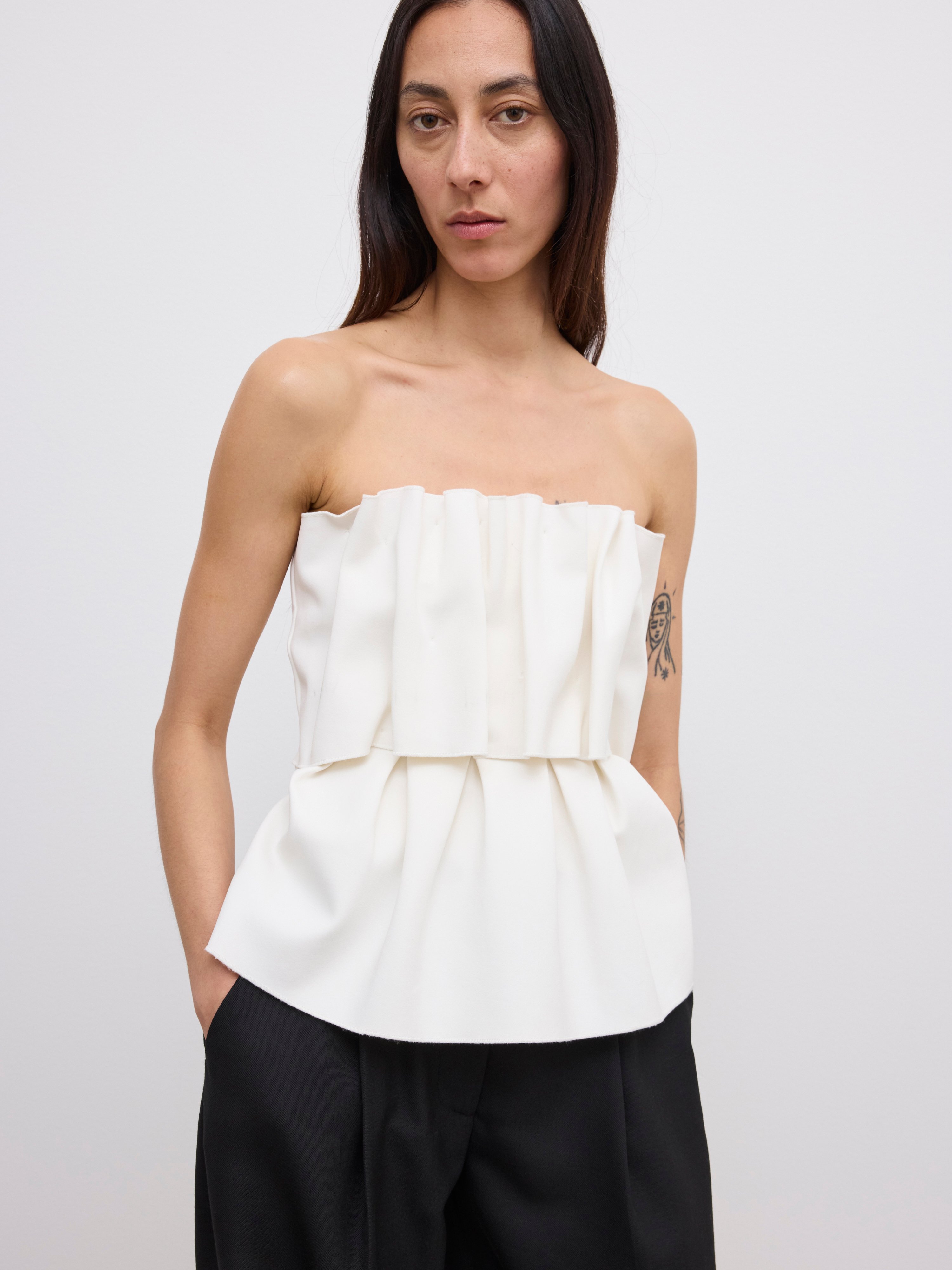 Sculpted Tube Top - White