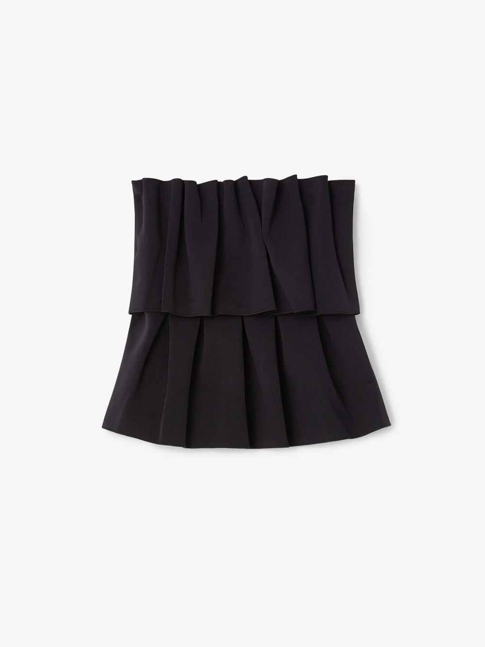 House Of Dagmar Ruffled Stretch-crepe Strapless Top In Black