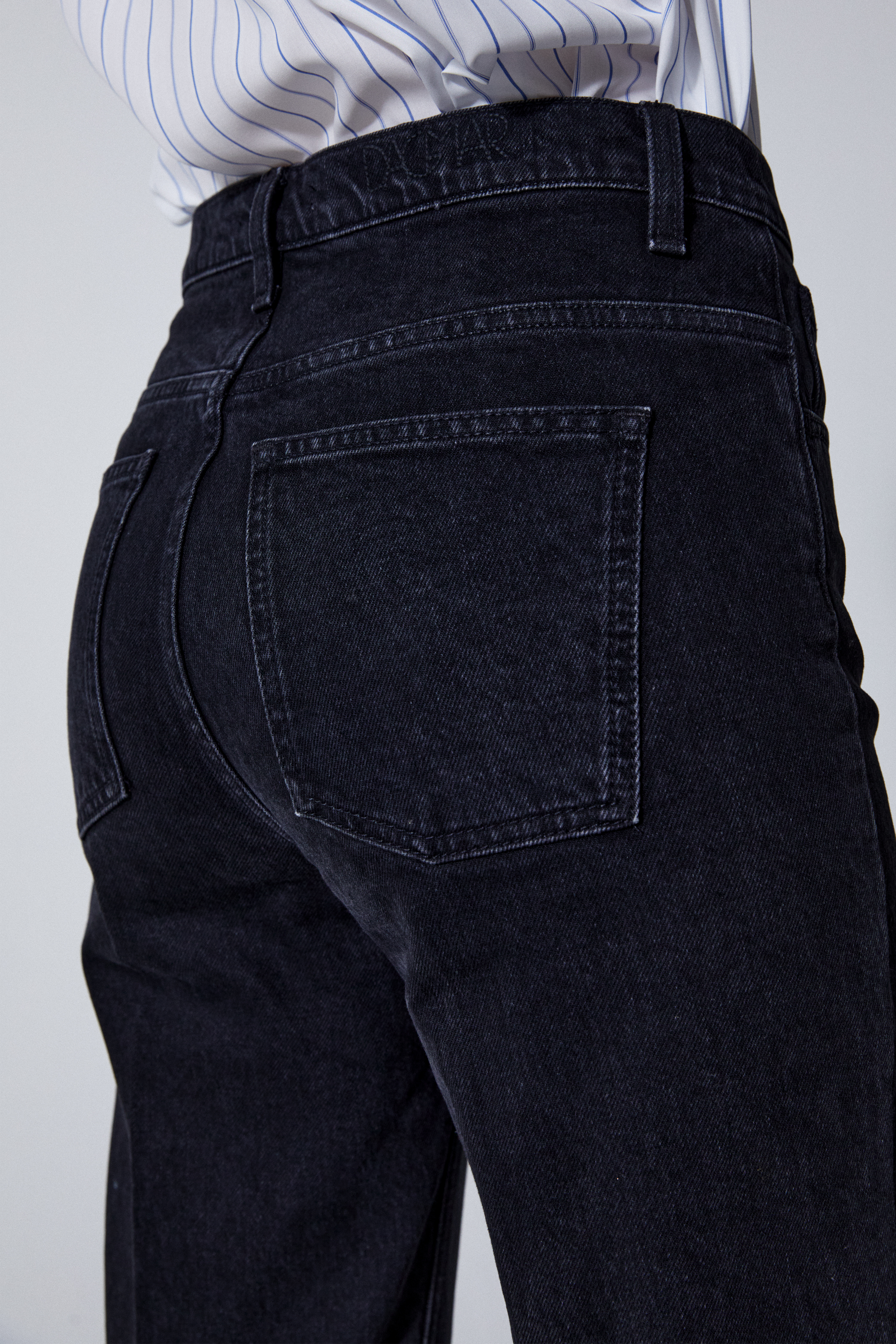 House Of Dagmar Alba Denim In Washed Black