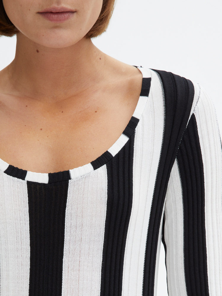 House Of Dagmar Crispy Pleat Dress In White,black