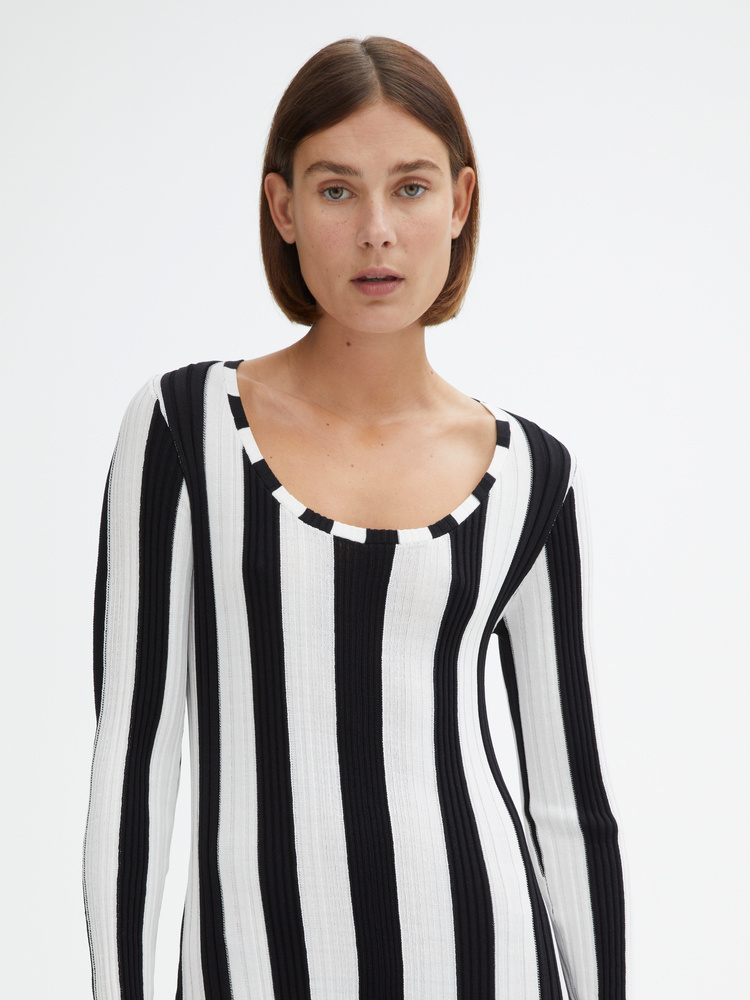 House Of Dagmar Crispy Pleat Dress In White,black