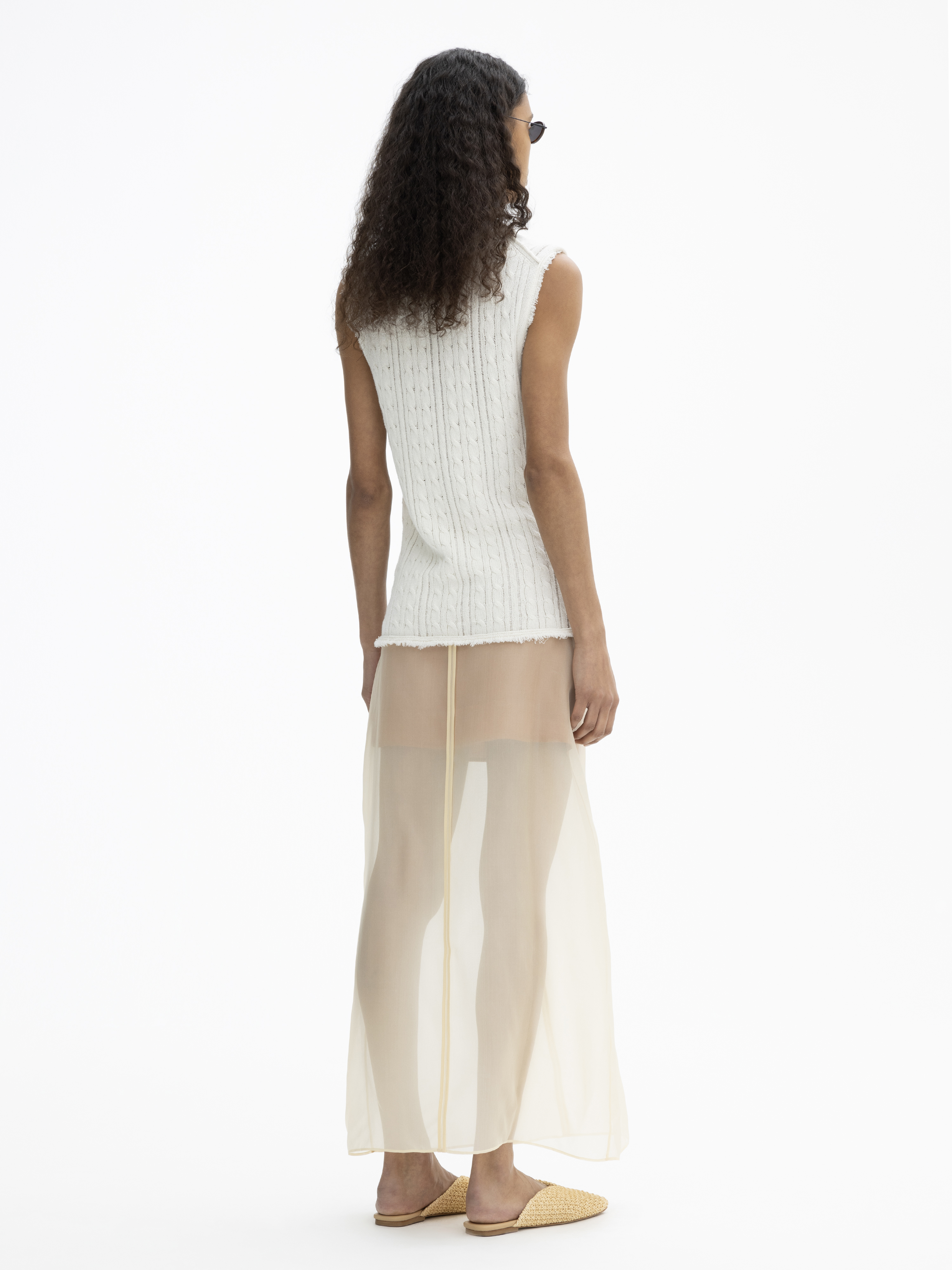 House Of Dagmar Organza Skirt In Avena Beige