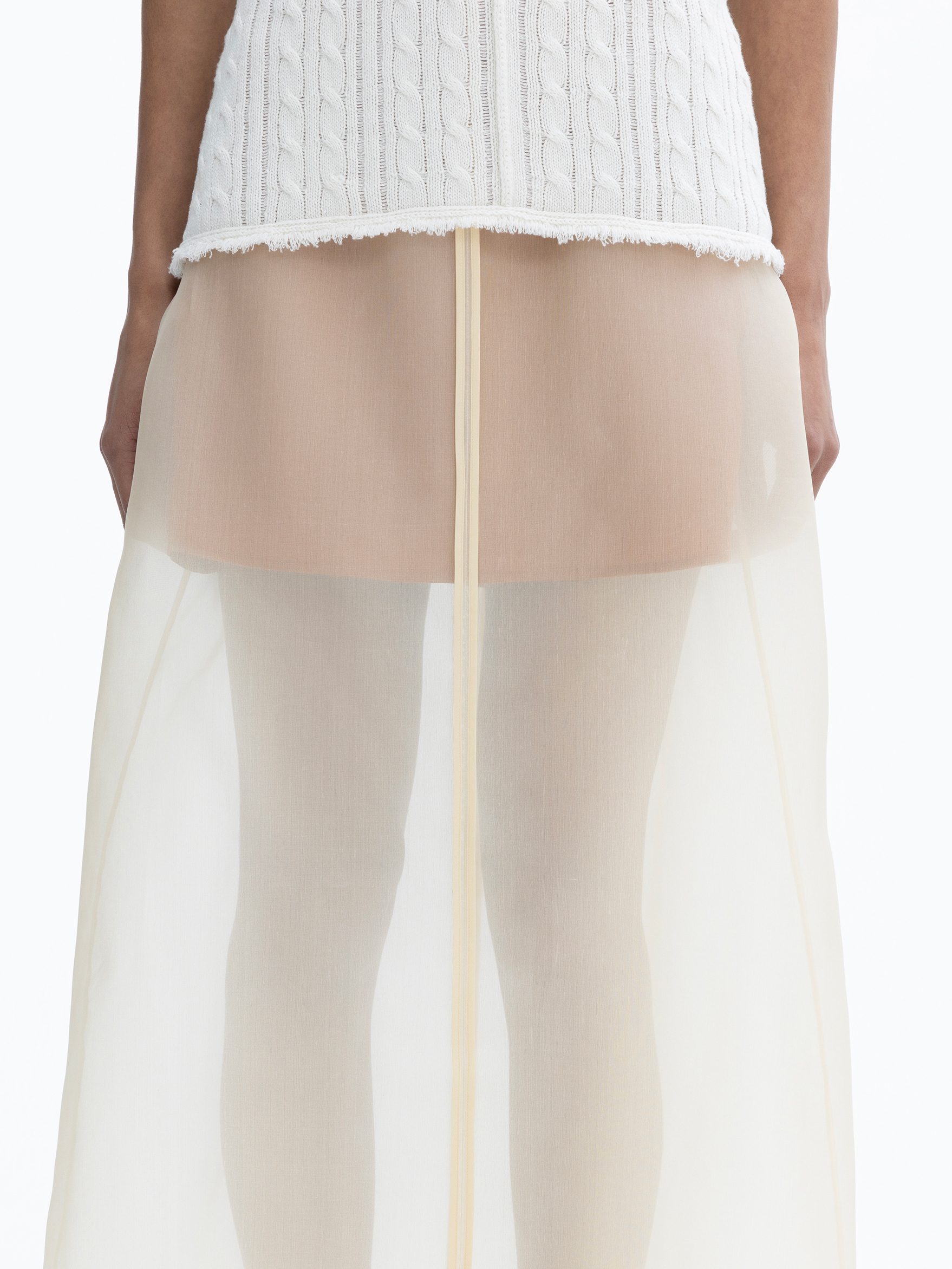 House Of Dagmar Organza Skirt In Avena Beige