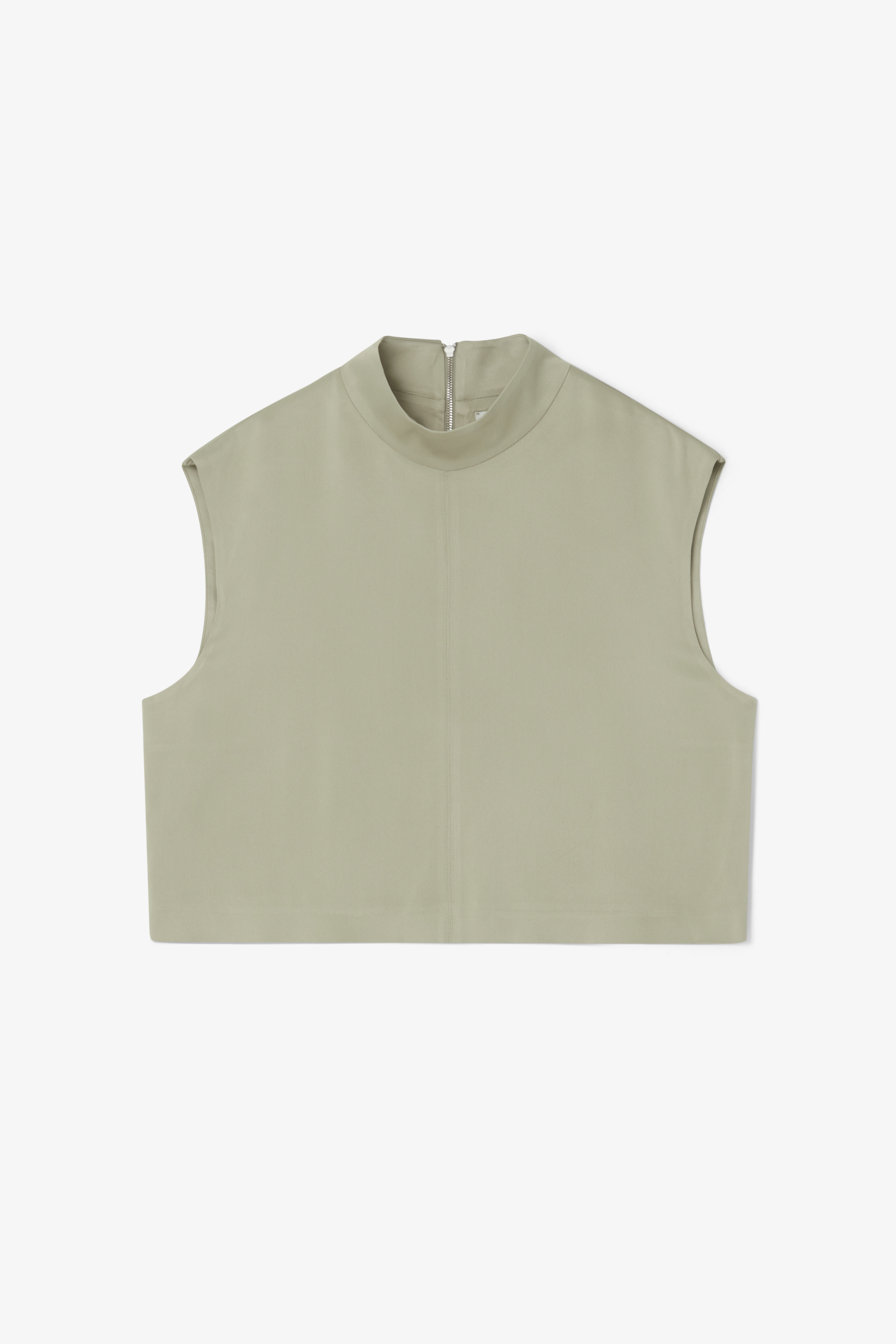 House Of Dagmar Shiny Sleeveless Top In Slate Green
