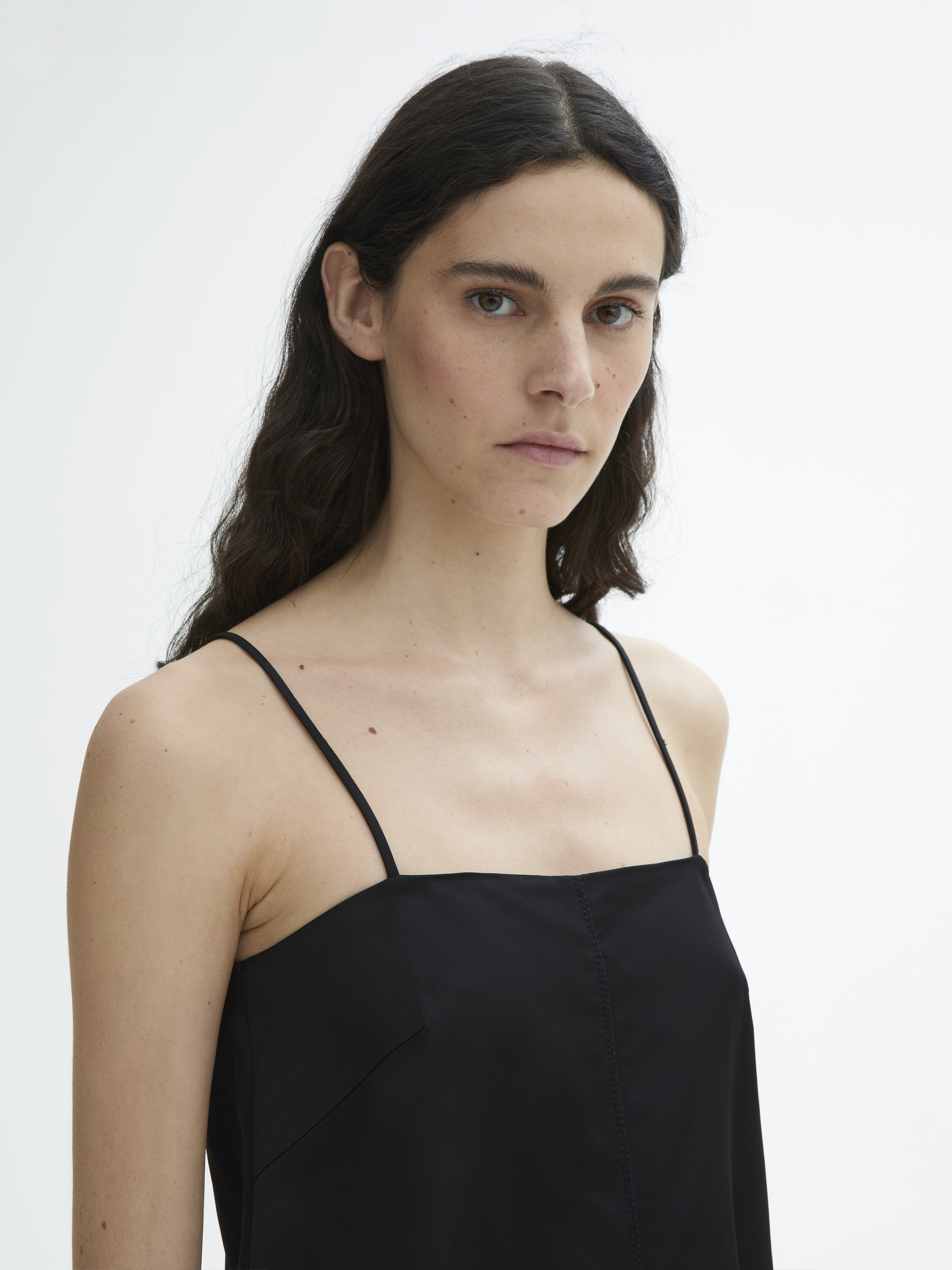 House Of Dagmar Shiny Strap Top In Black