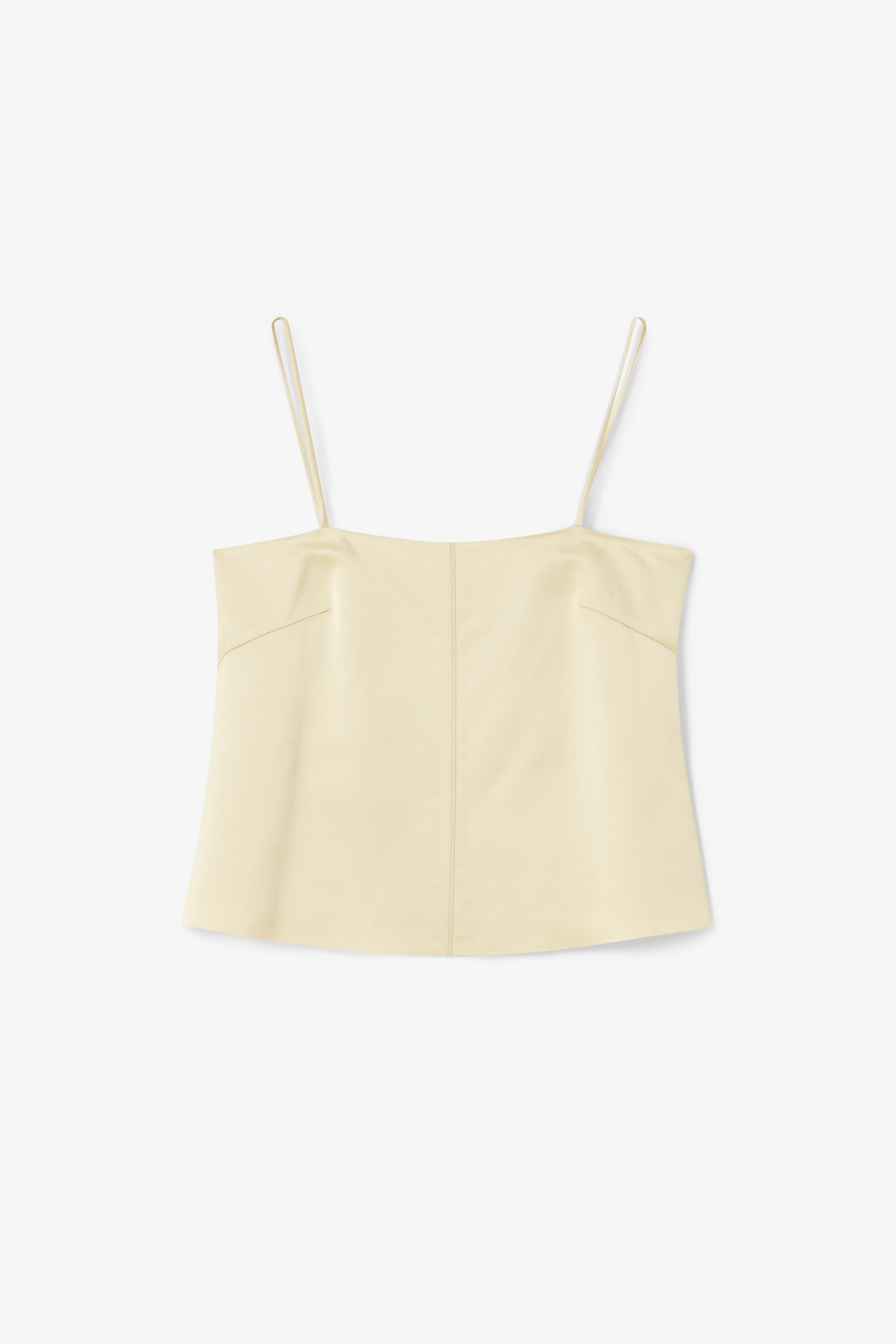 House Of Dagmar Shiny Strap Top In Buttercream Yellow