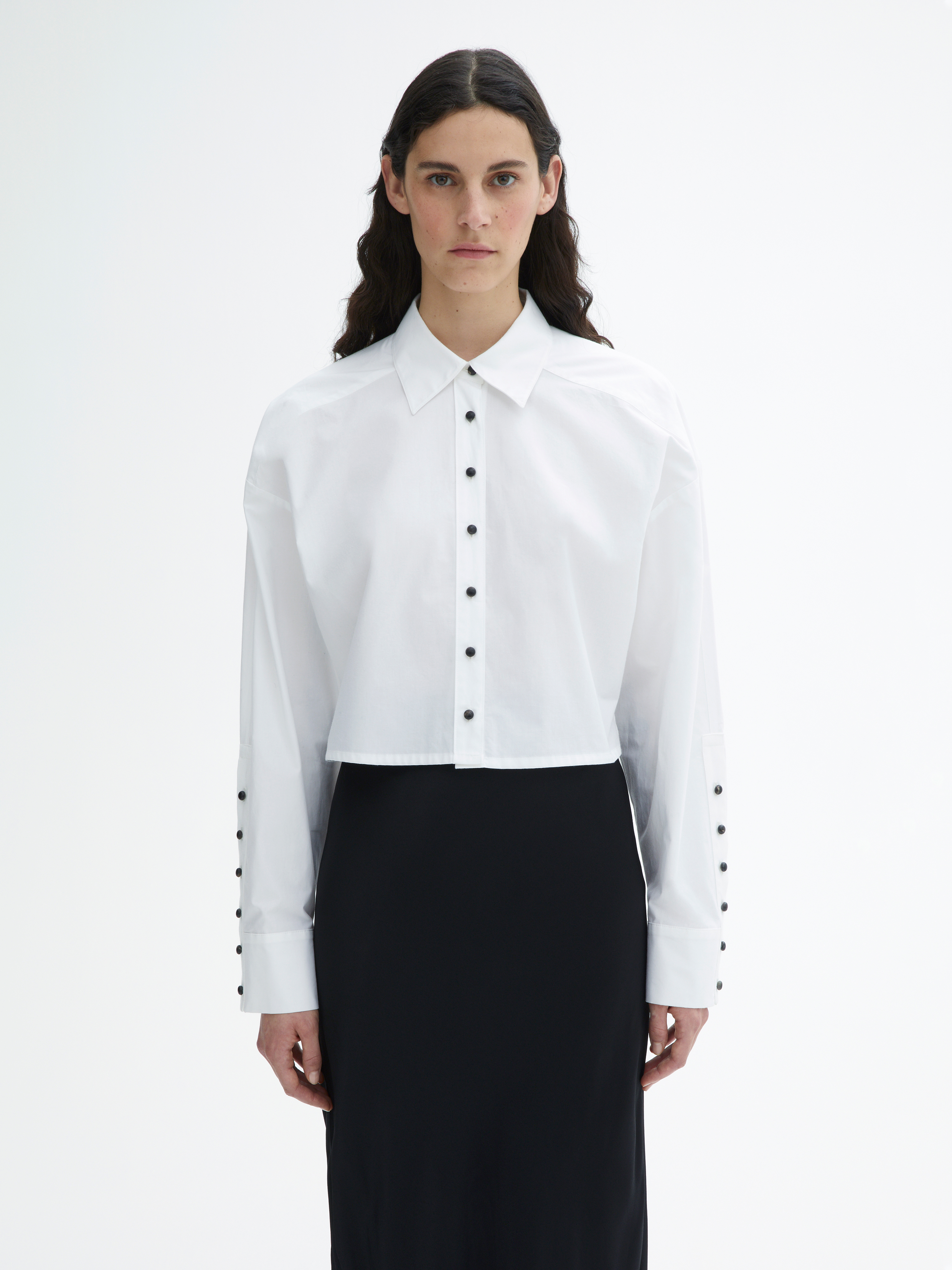 House Of Dagmar Cropped Cotton Shirt In White