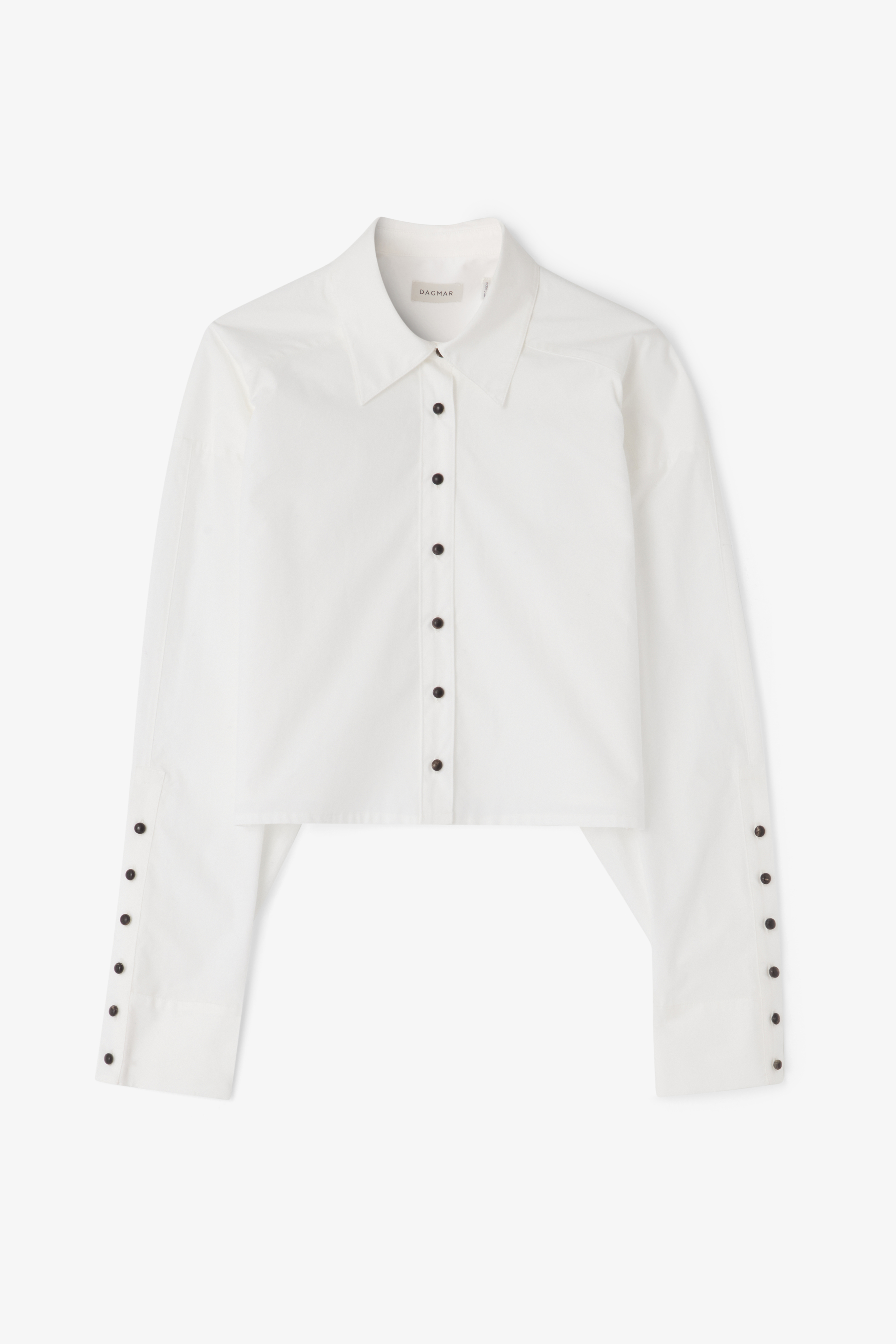 House Of Dagmar Cropped Cotton Shirt In White