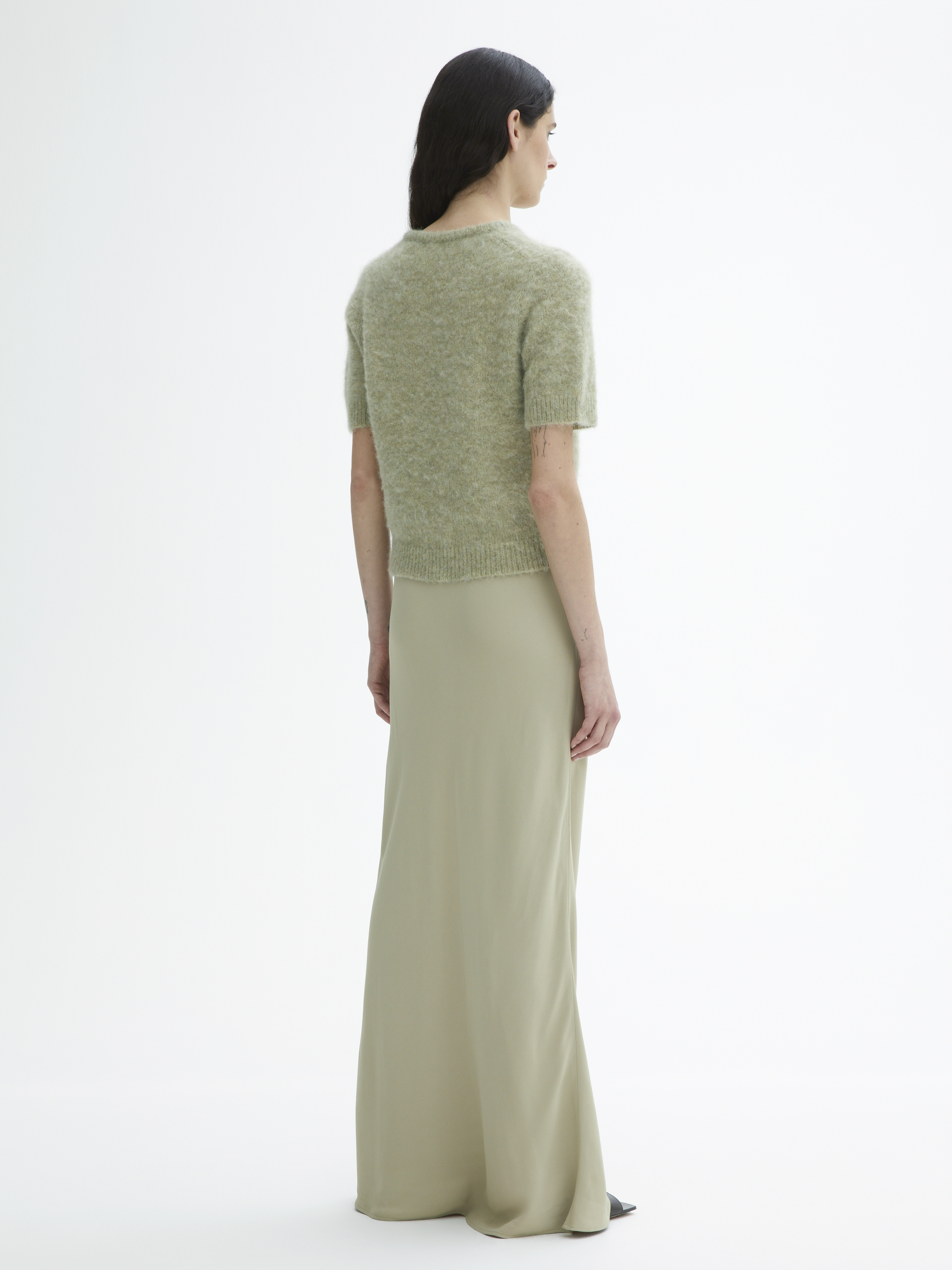 House Of Dagmar Brushed Alpaca Top In Sage Green