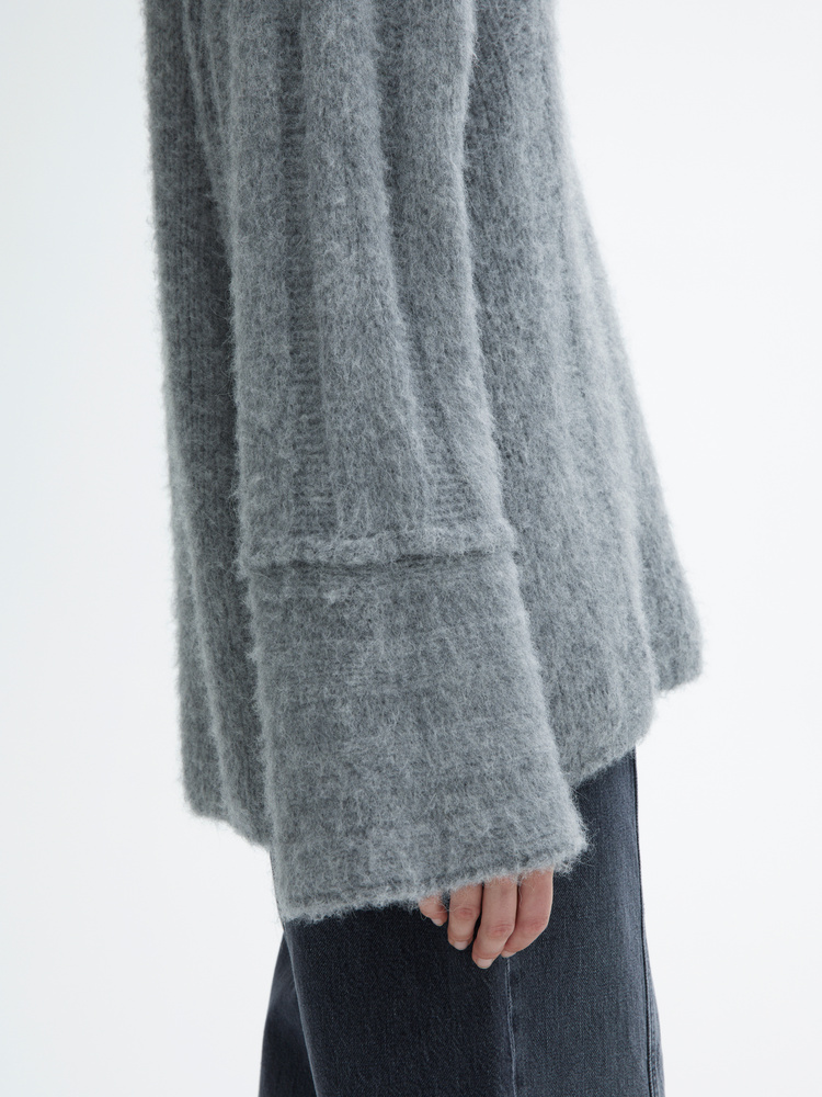 House Of Dagmar Brushed Alpaca Knit In Dark Grey