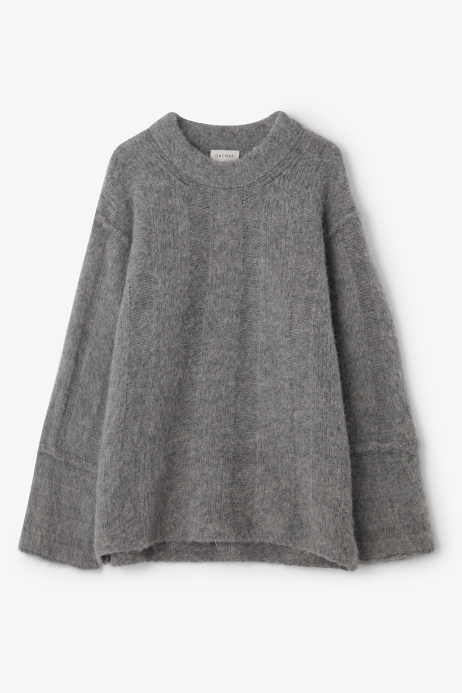 House Of Dagmar Brushed Alpaca Knit In Dark Grey