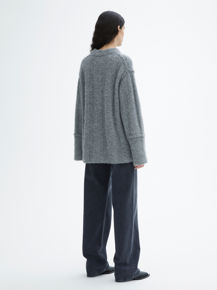 House Of Dagmar Brushed Alpaca Knit In Dark Grey