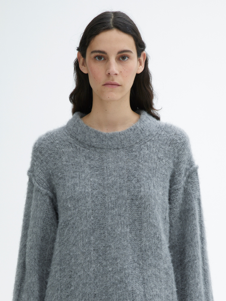 House Of Dagmar Brushed Alpaca Knit In Dark Grey