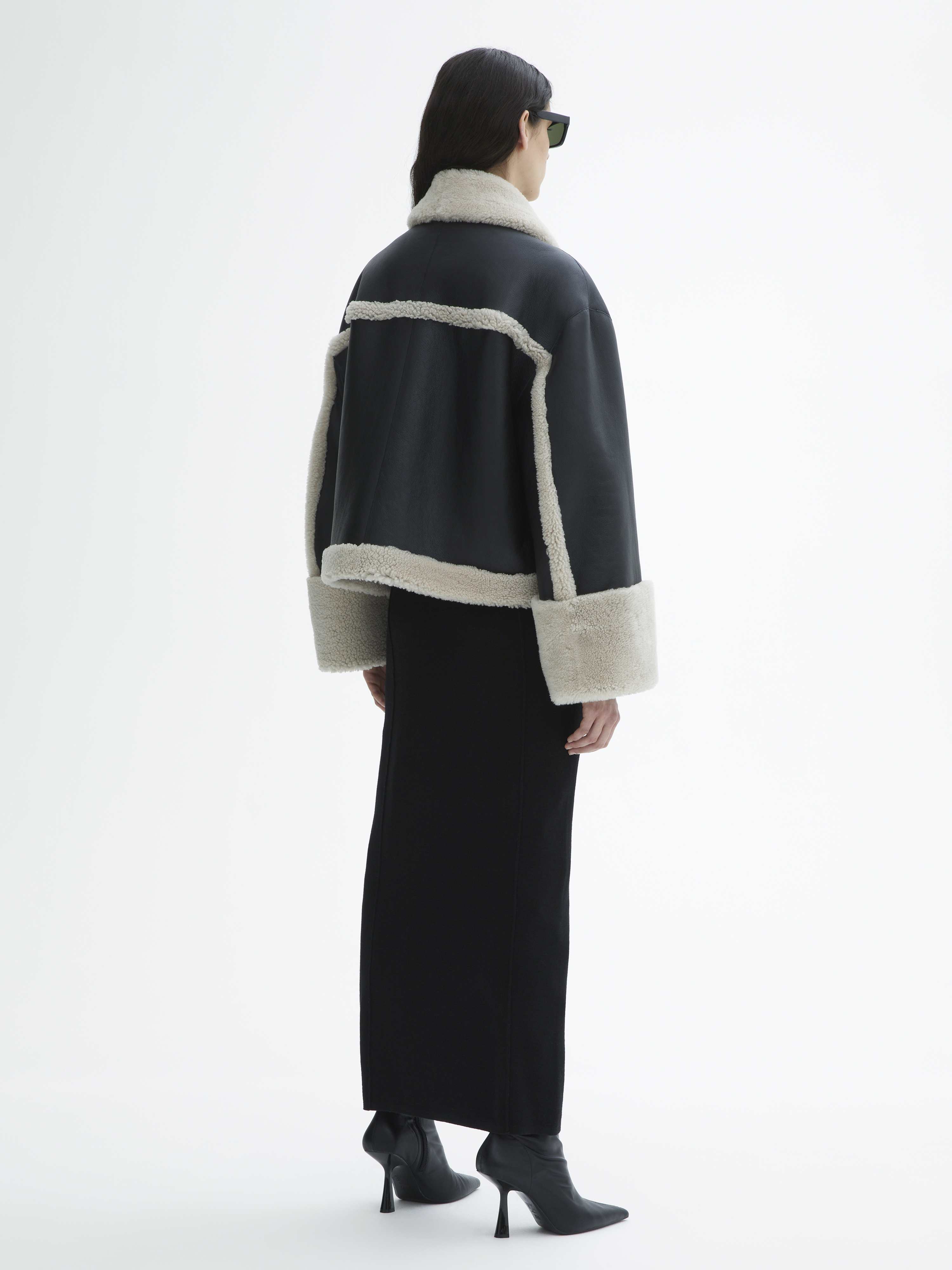 House Of Dagmar Short Shearling In Black
