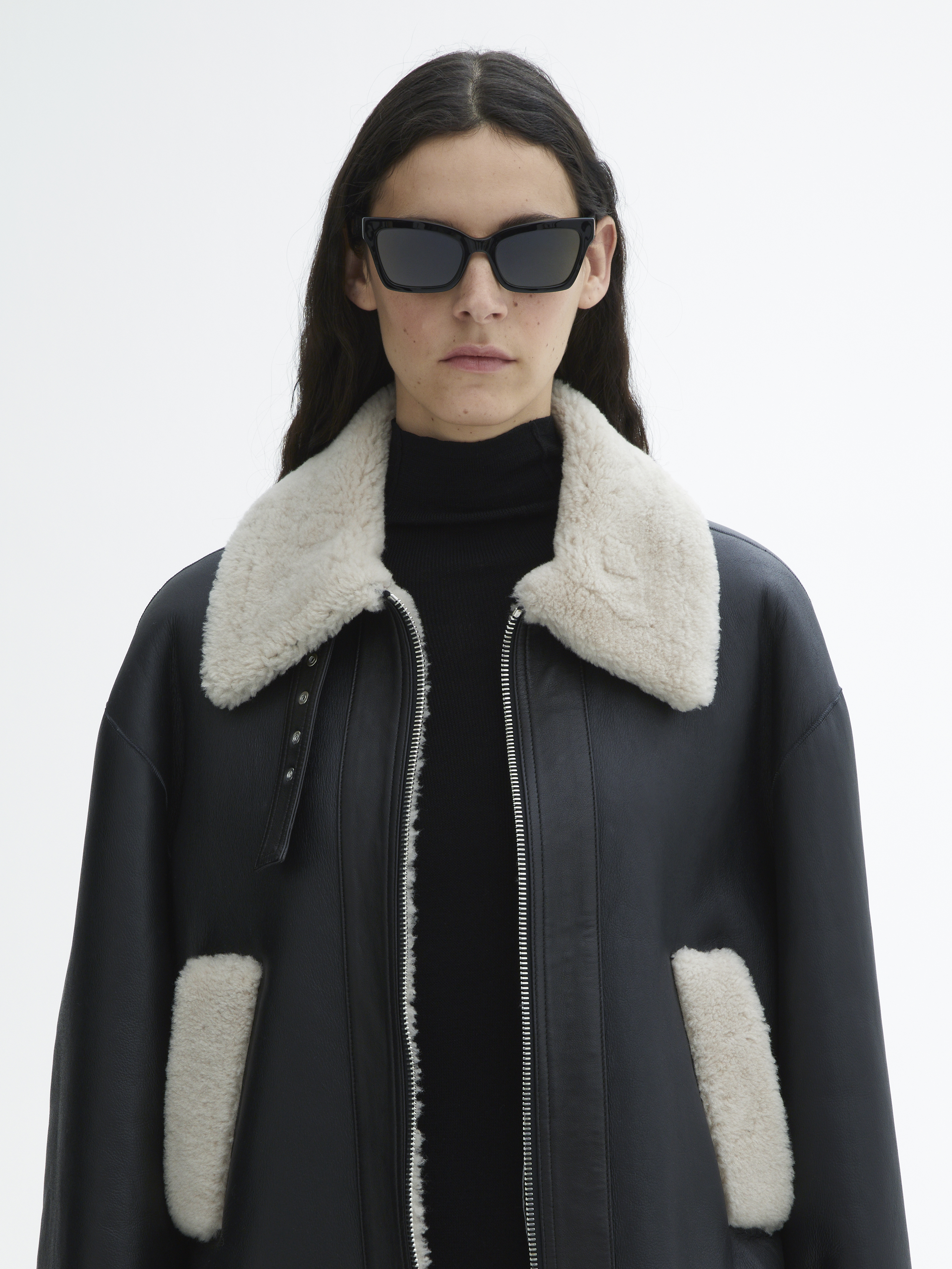 House Of Dagmar Short Shearling In Black
