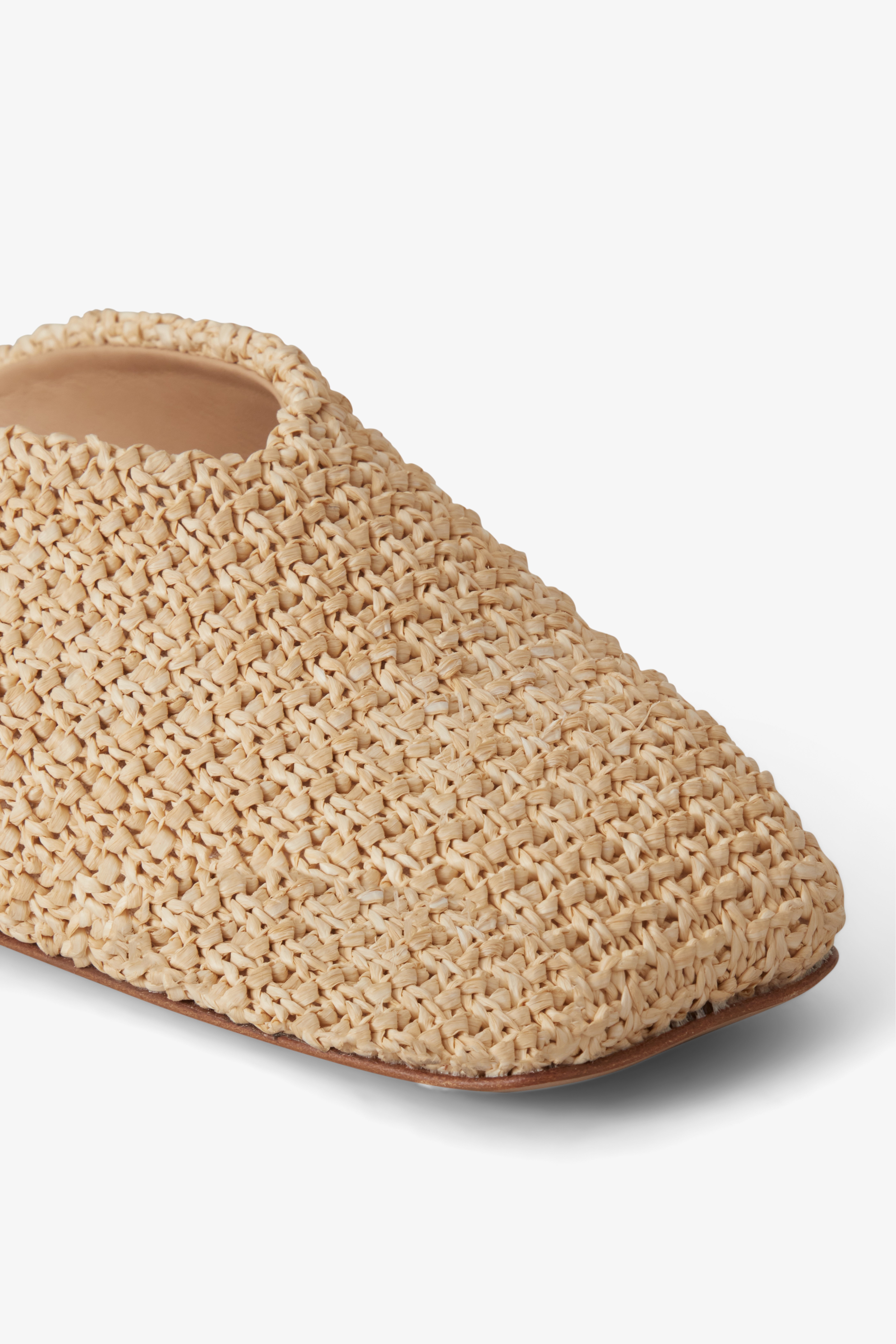 House Of Dagmar Square Toe Slip Ins In Natural Beige