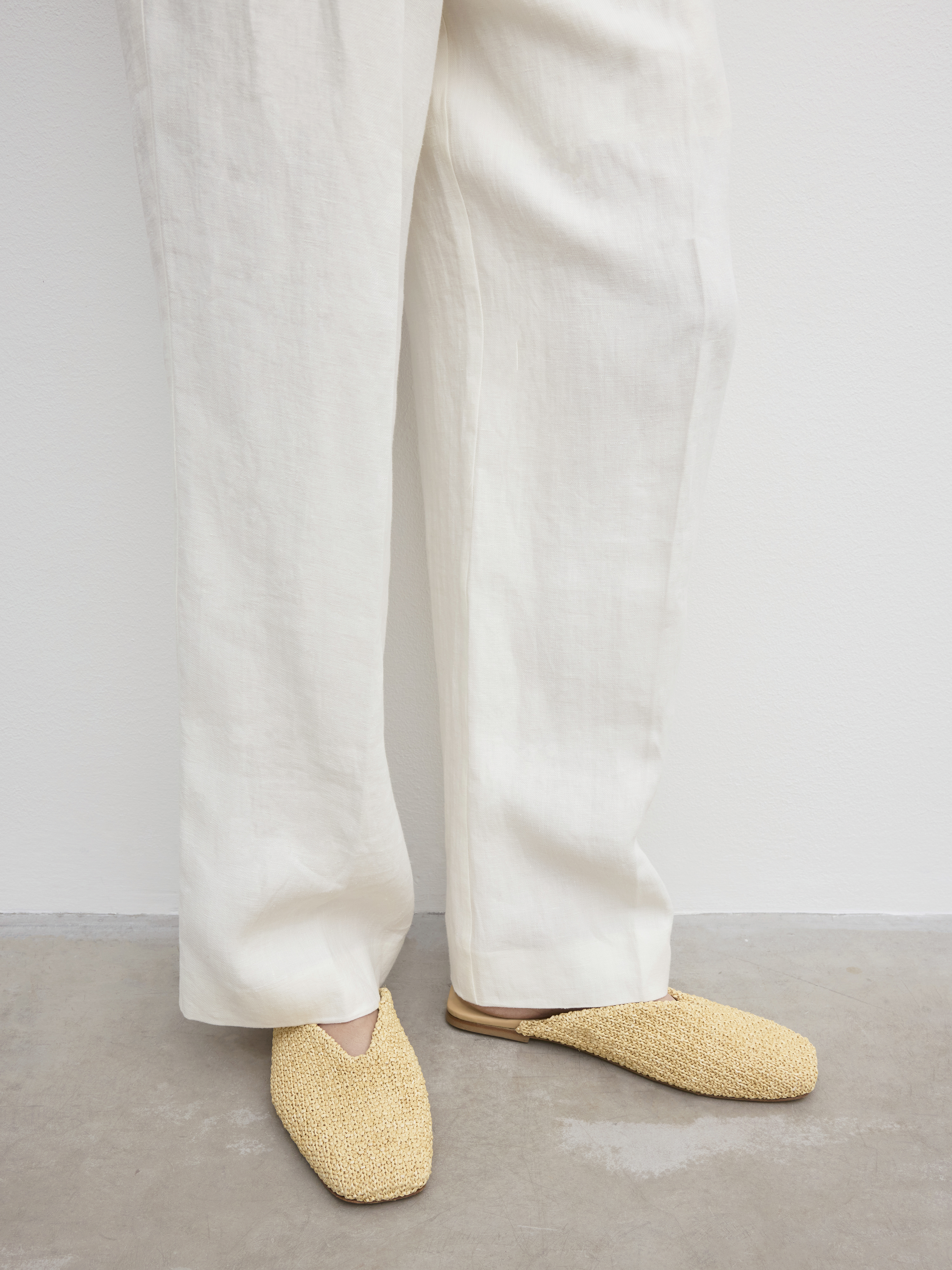 Square Toe Slip Ins - Natural Beige