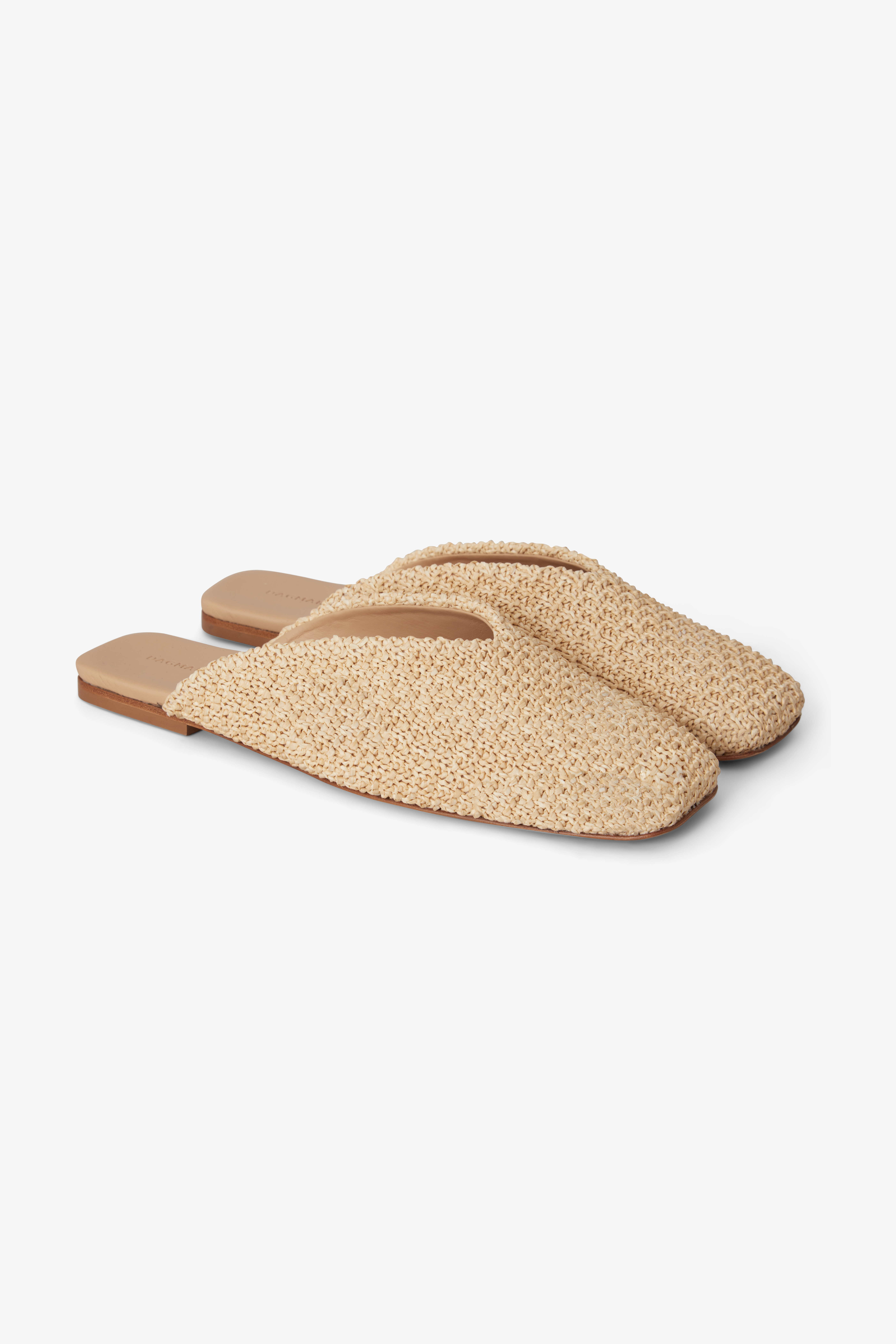 House Of Dagmar Square Toe Slip Ins In Natural Beige