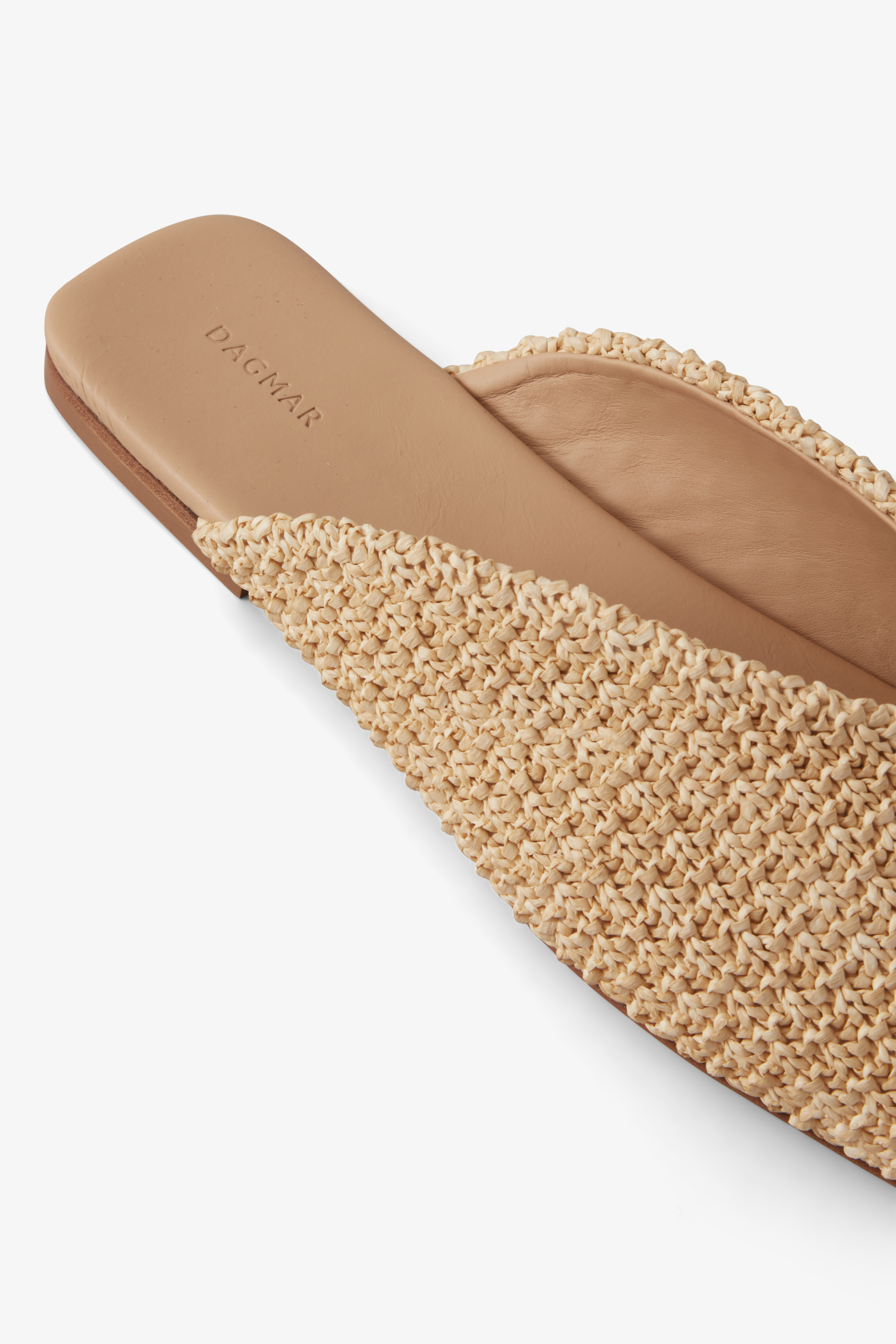 House Of Dagmar Square Toe Slip Ins In Natural Beige