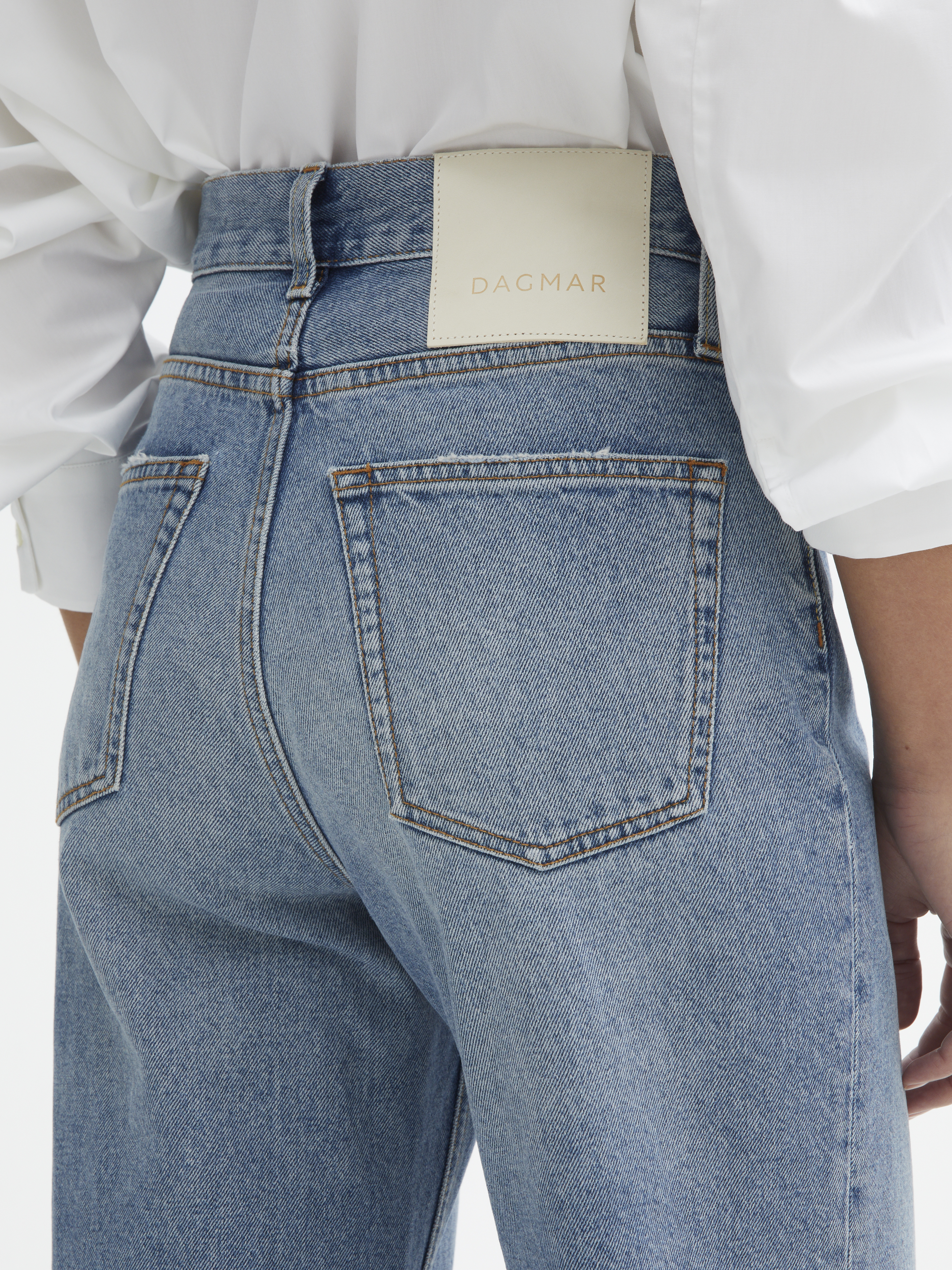 House Of Dagmar Wide Leg Denim In Light Blue