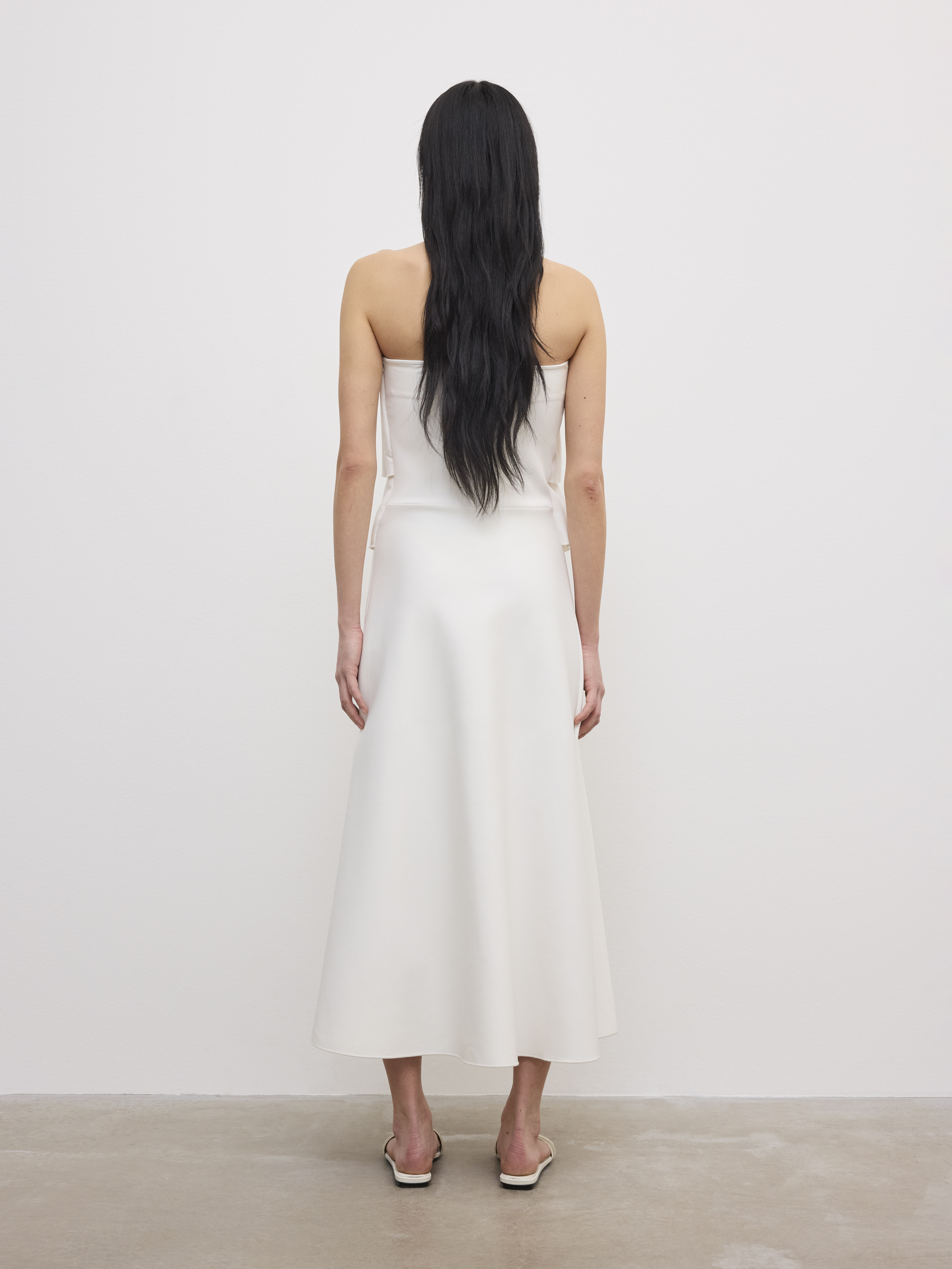 black midi dress white trim Classic Summer Dress With White Trim