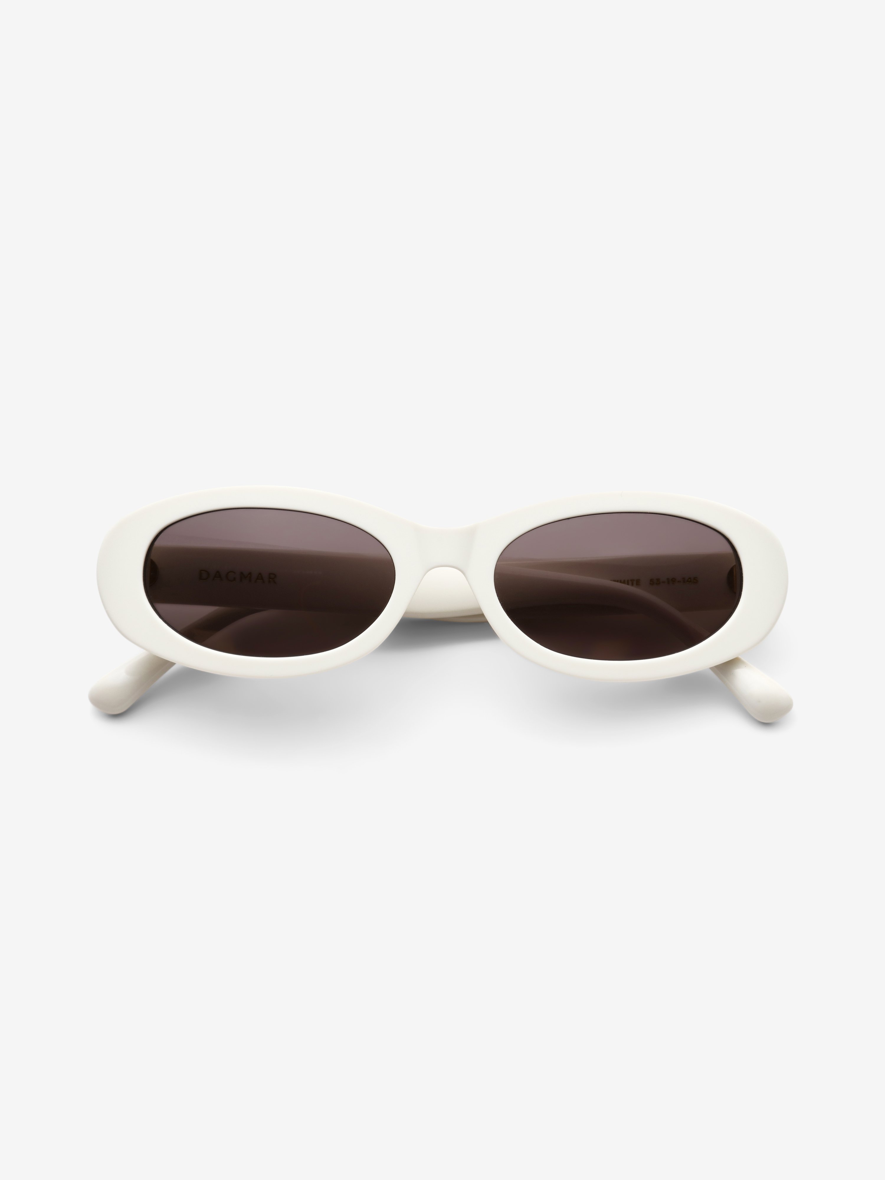 House Of Dagmar Wide Oval Sunglasses In White