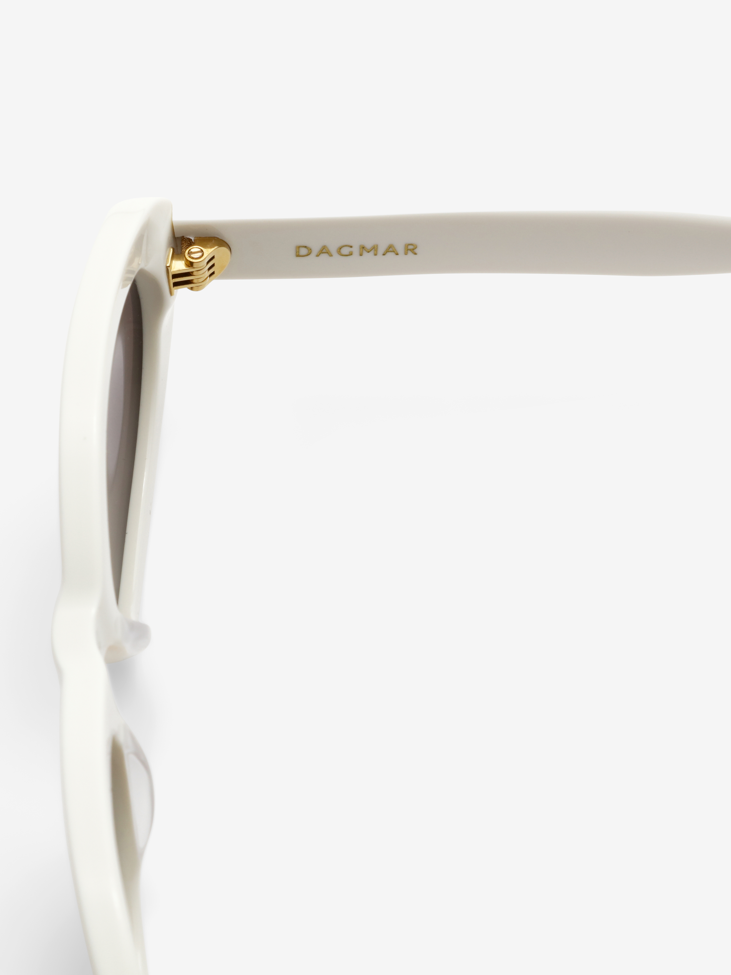 House Of Dagmar Wide Oval Sunglasses In White