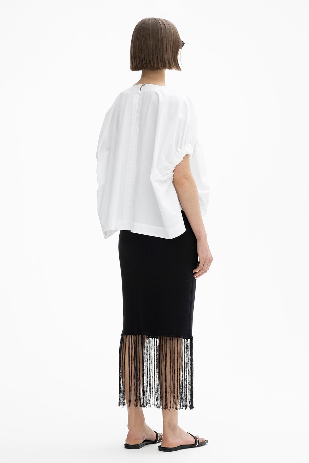 House Of Dagmar Fringe Skirt In Black
