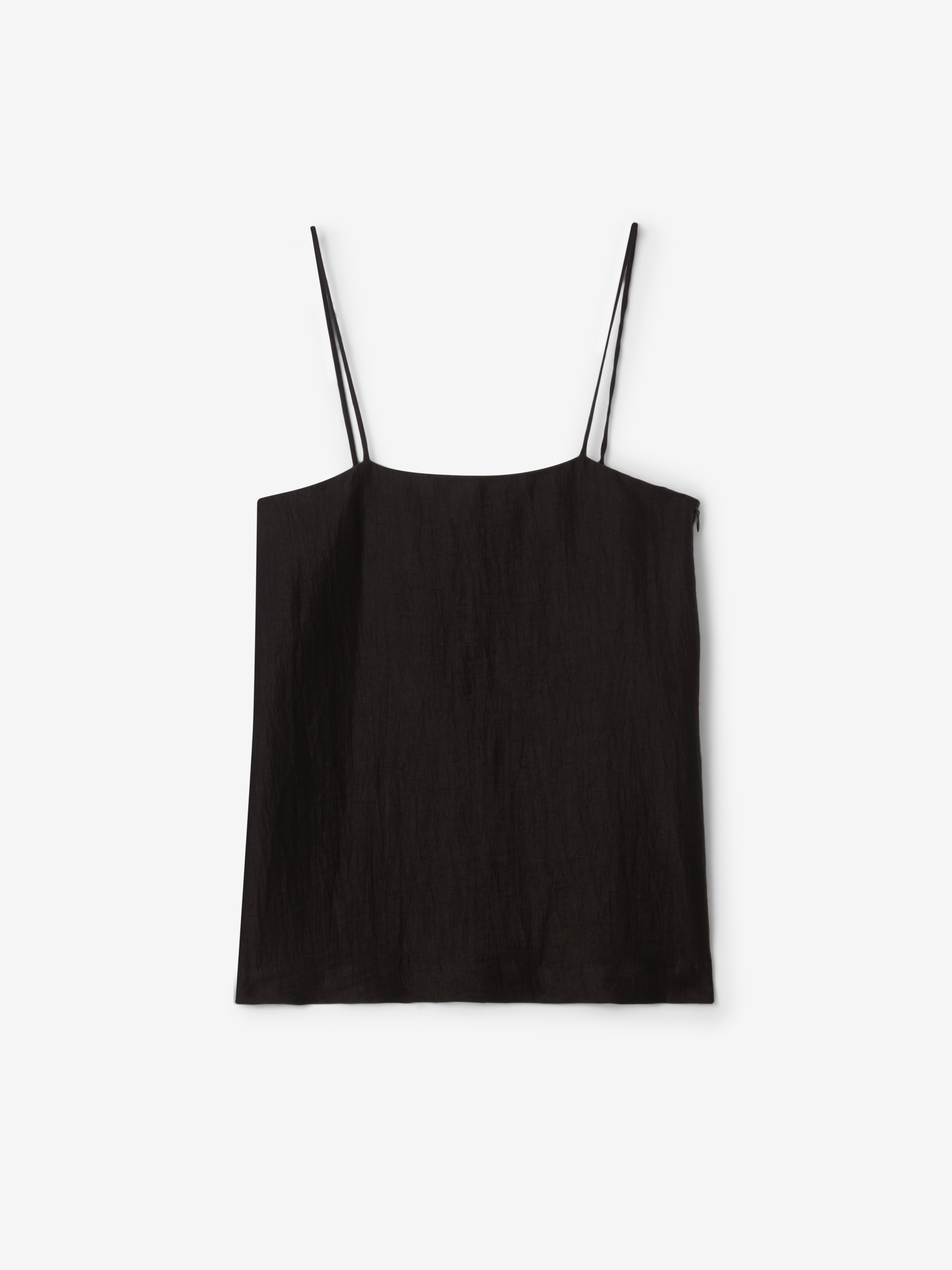 House Of Dagmar Linen Strap Top In Black