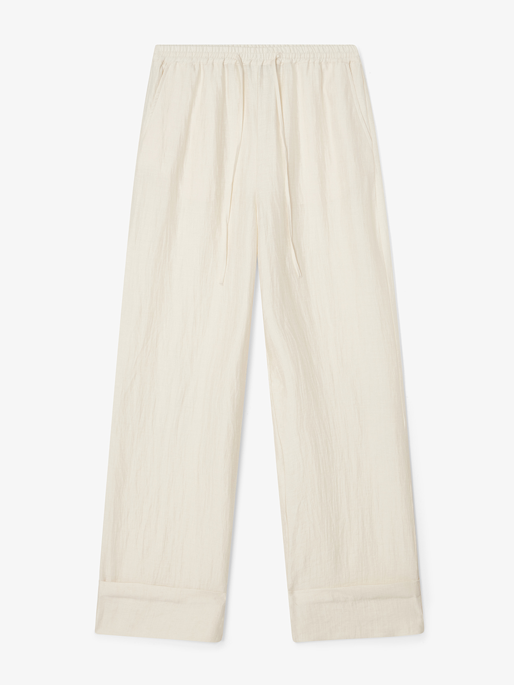 House Of Dagmar Drawstring Trousers In Vanilla White