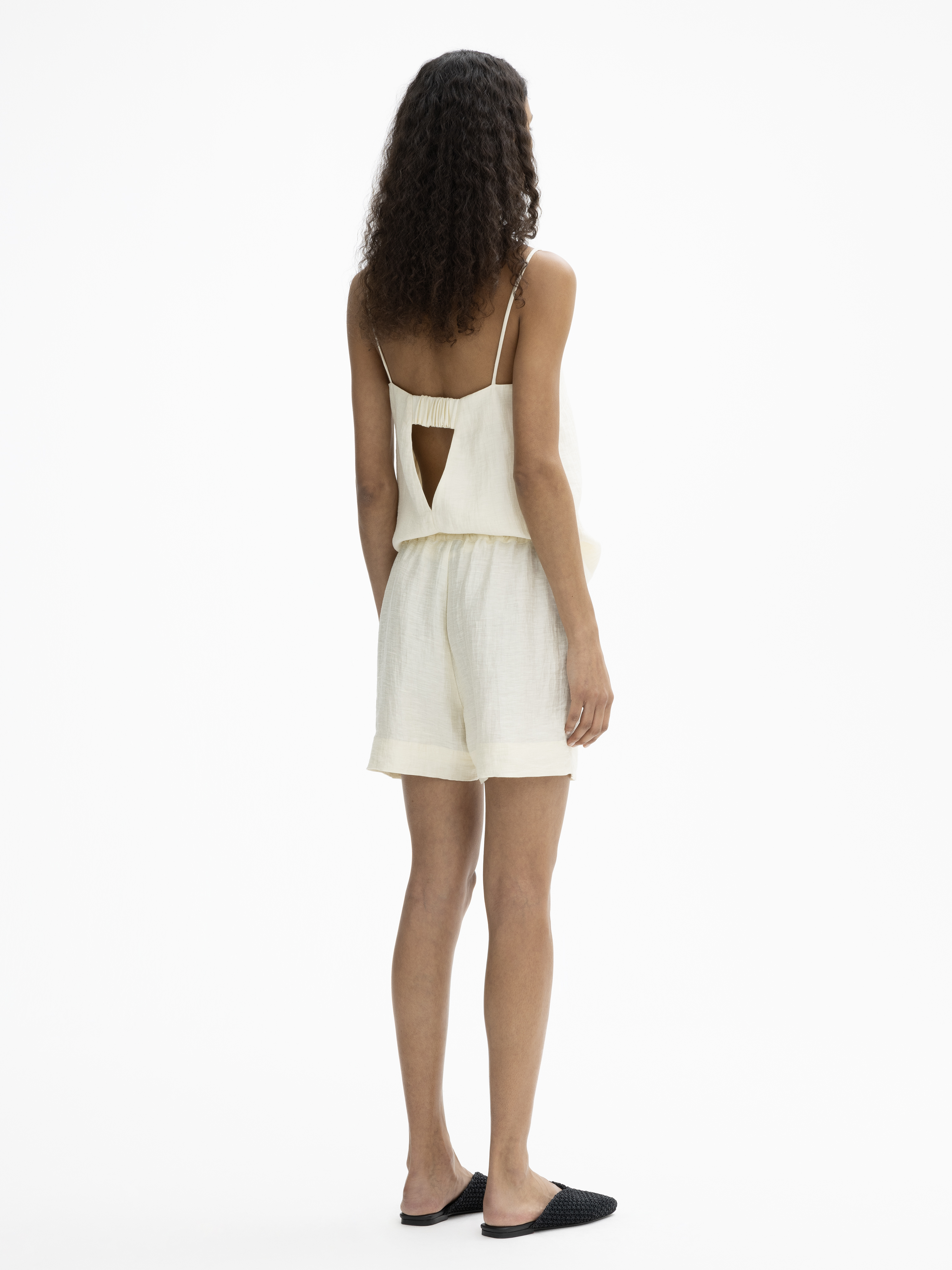 Shop House Of Dagmar Drawstring Shorts In Vanilla White