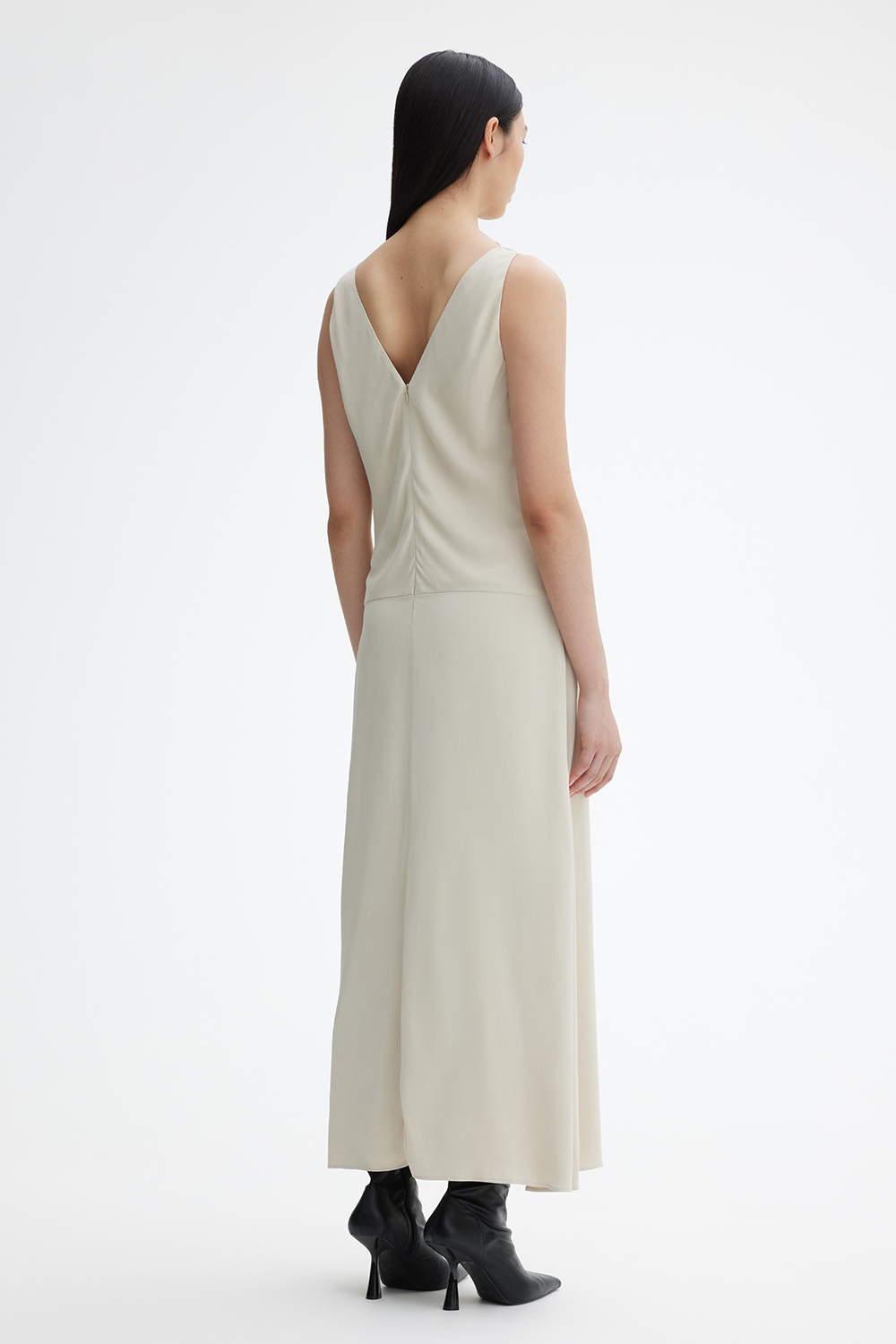 House Of Dagmar Bias Cut Dress In Pearl Grey