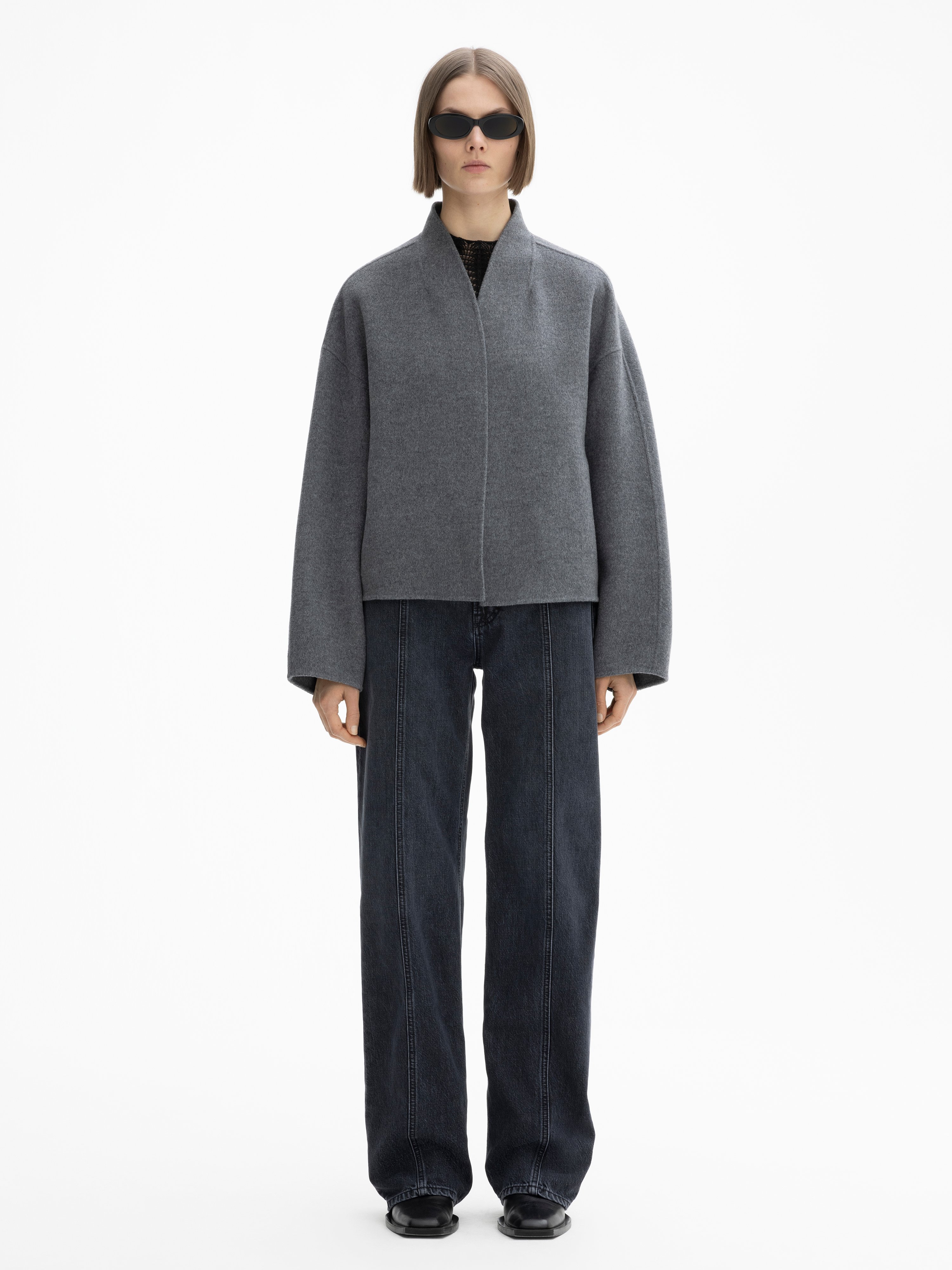 Short Doublé Jacket - Grey Melange