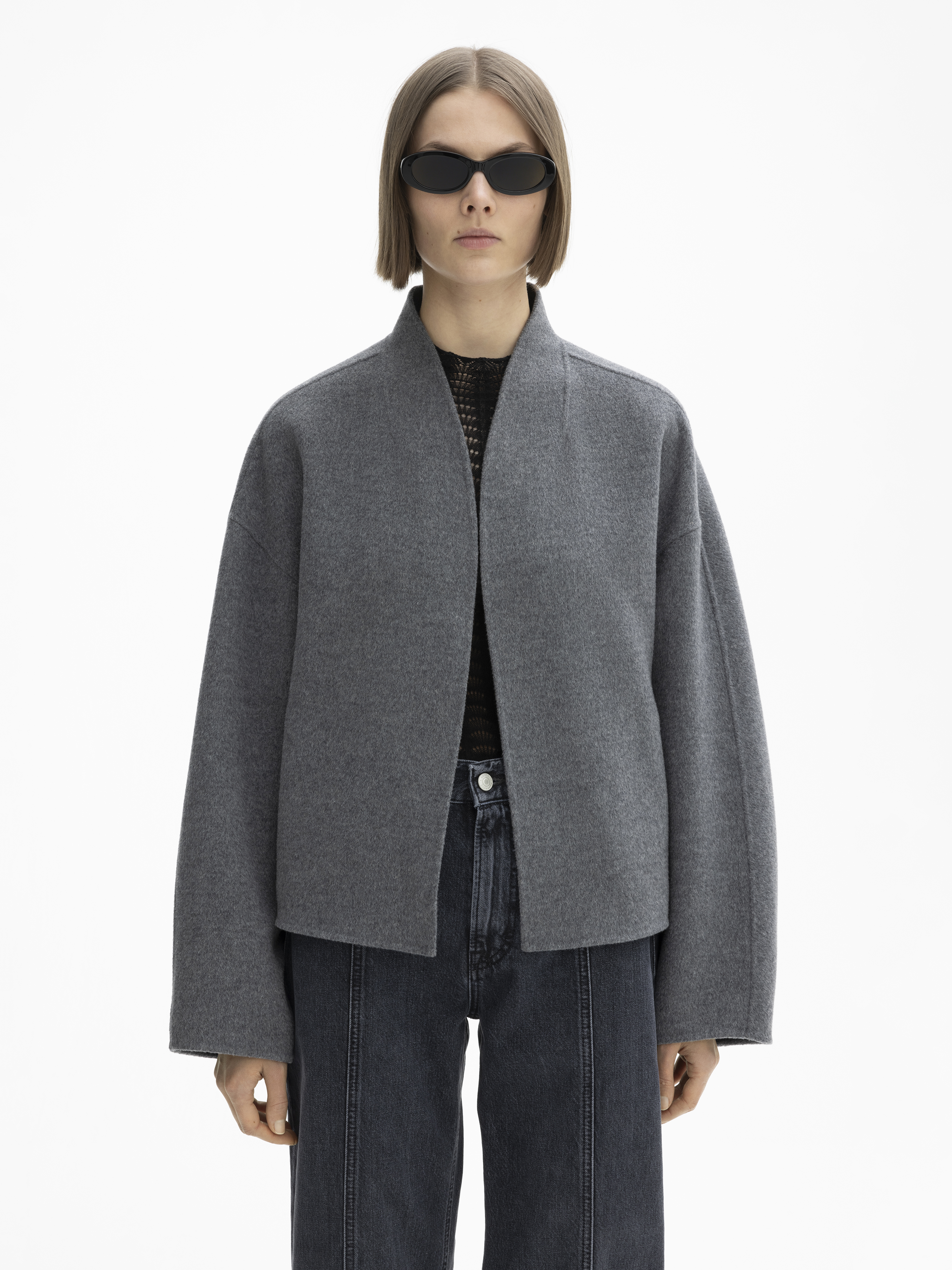 Short Doublé Jacket - Grey Melange