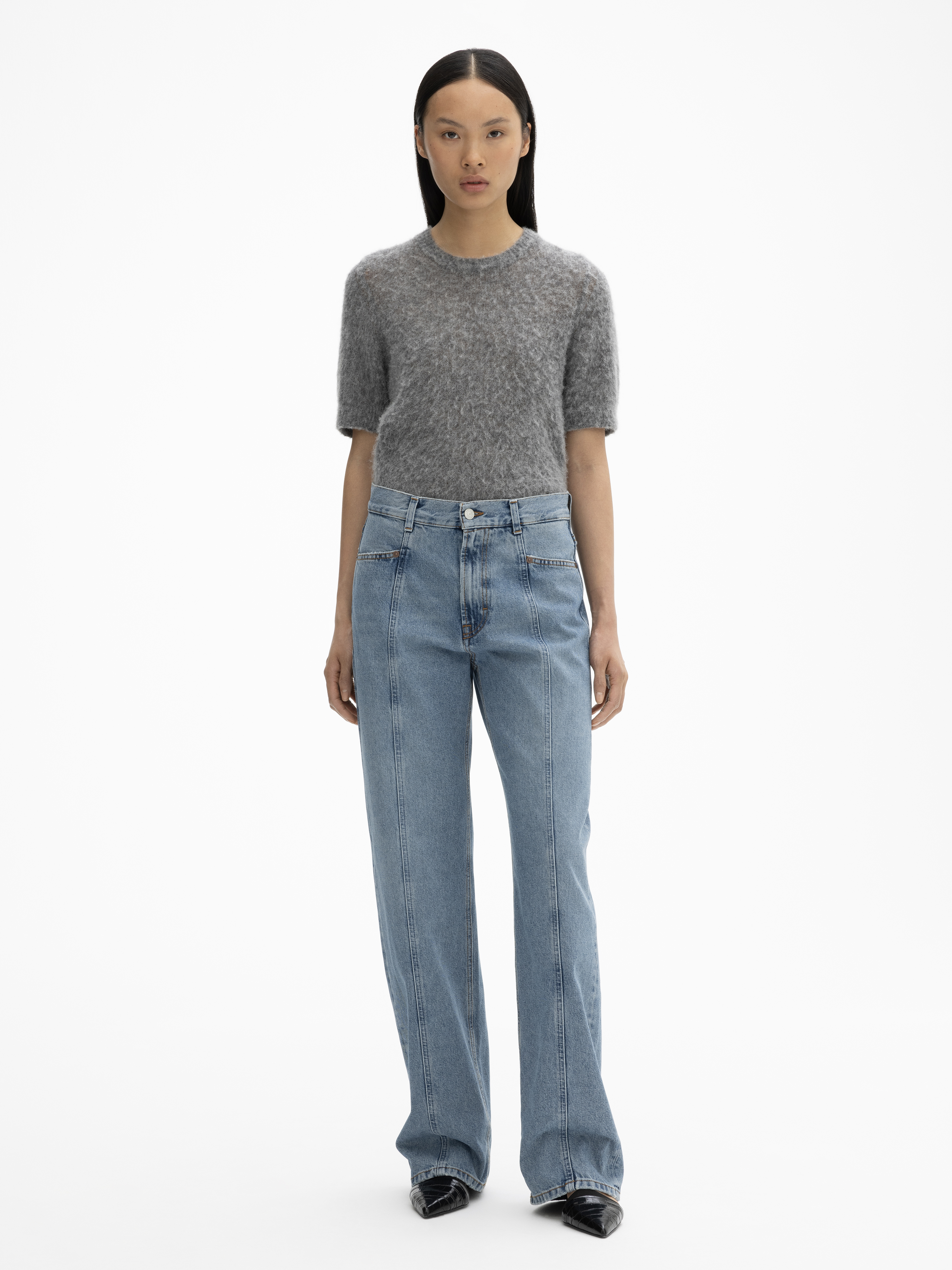 Shop House Of Dagmar Loose Fit Denim In Light Blue