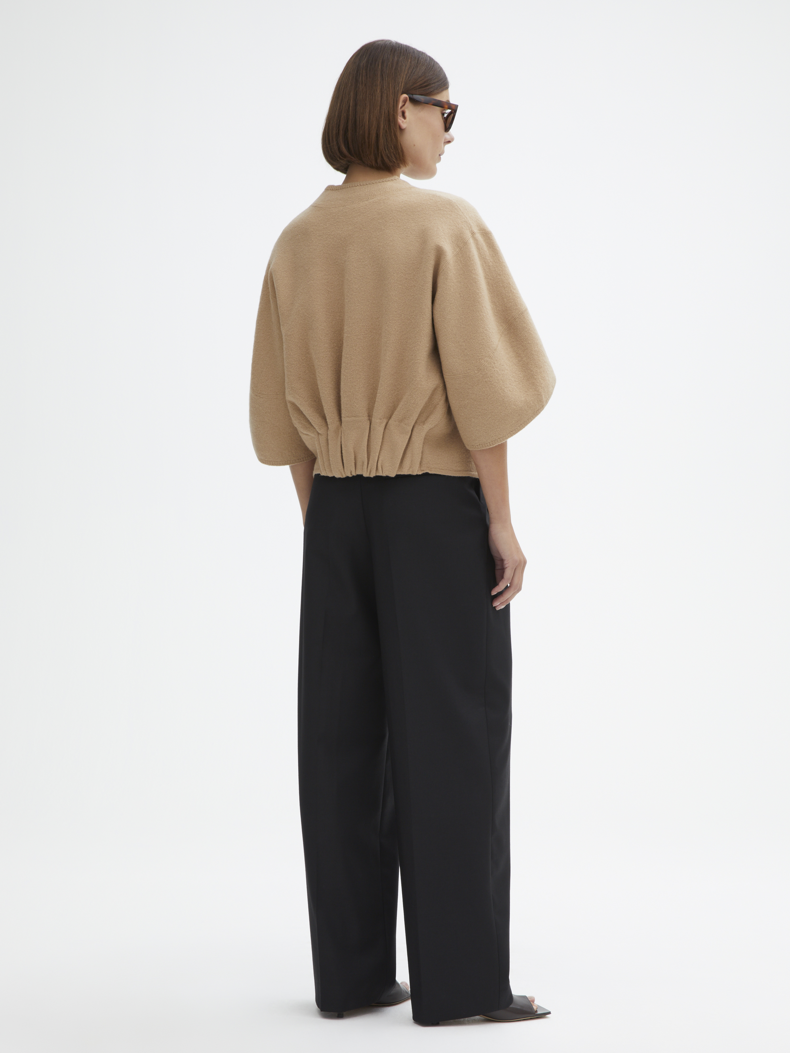 House Of Dagmar Short Wool Bea Cardigan In Camel