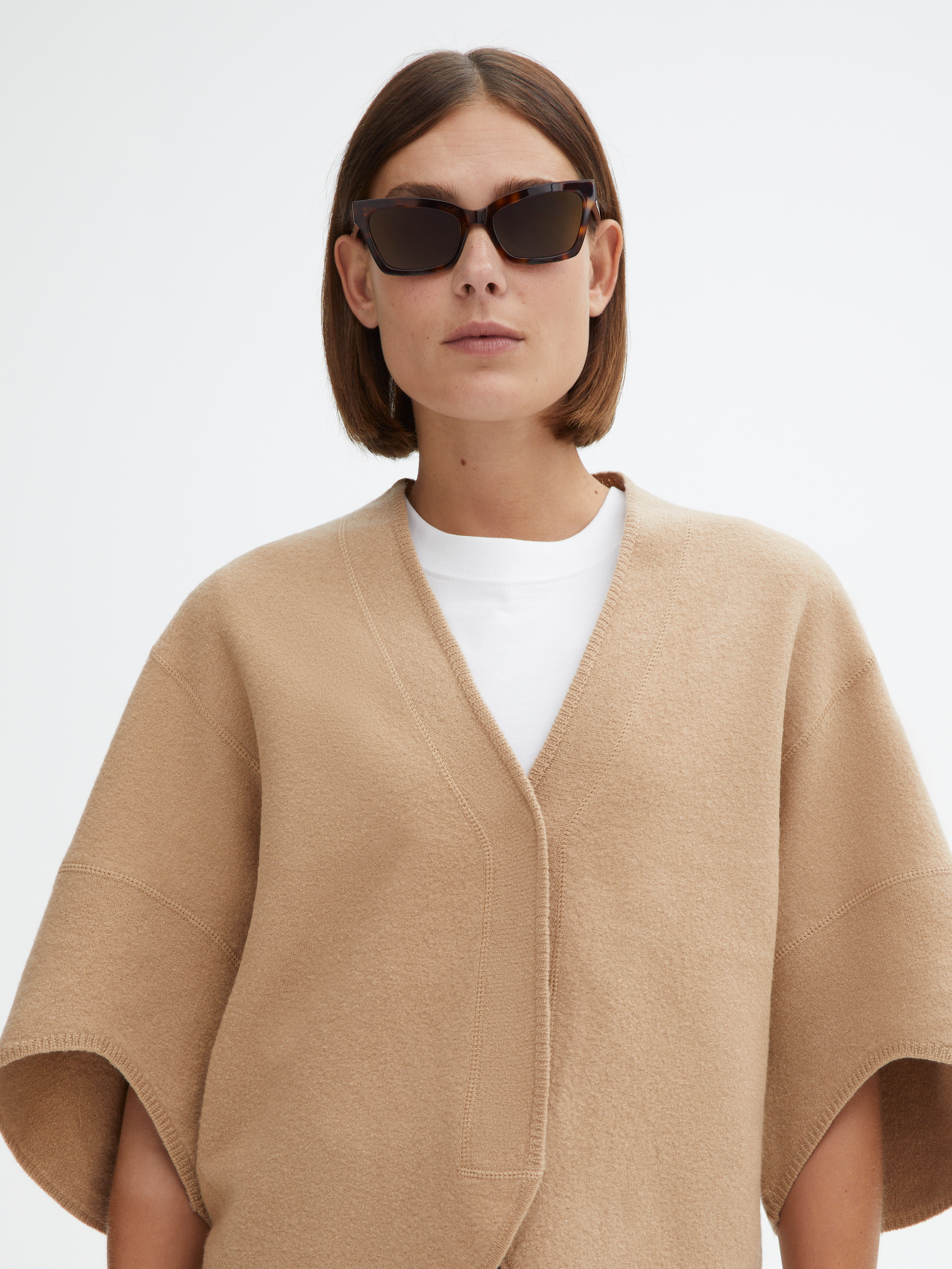 House Of Dagmar Short Wool Bea Cardigan In Camel