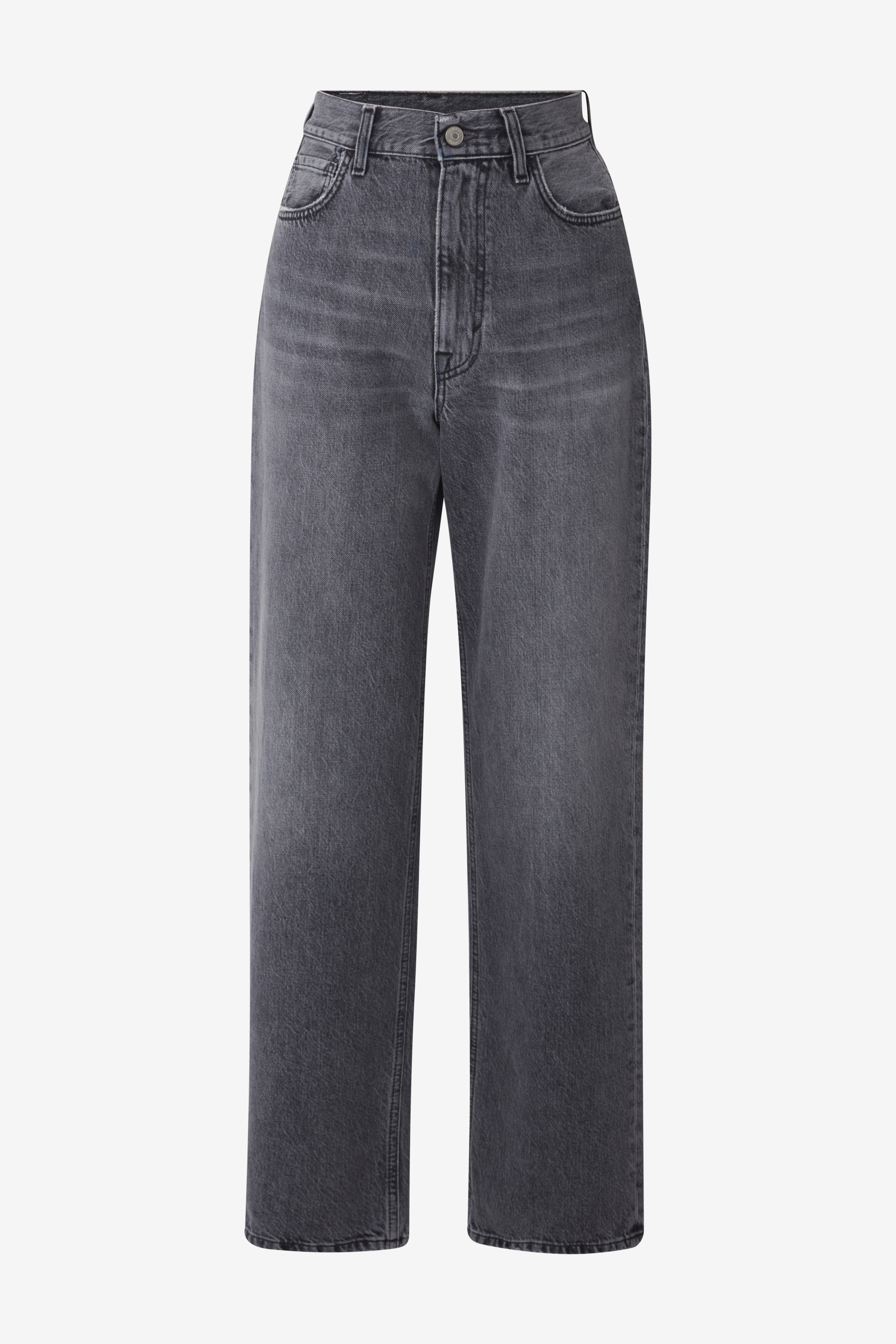 House Of Dagmar Wide Leg Denim In Light Grey