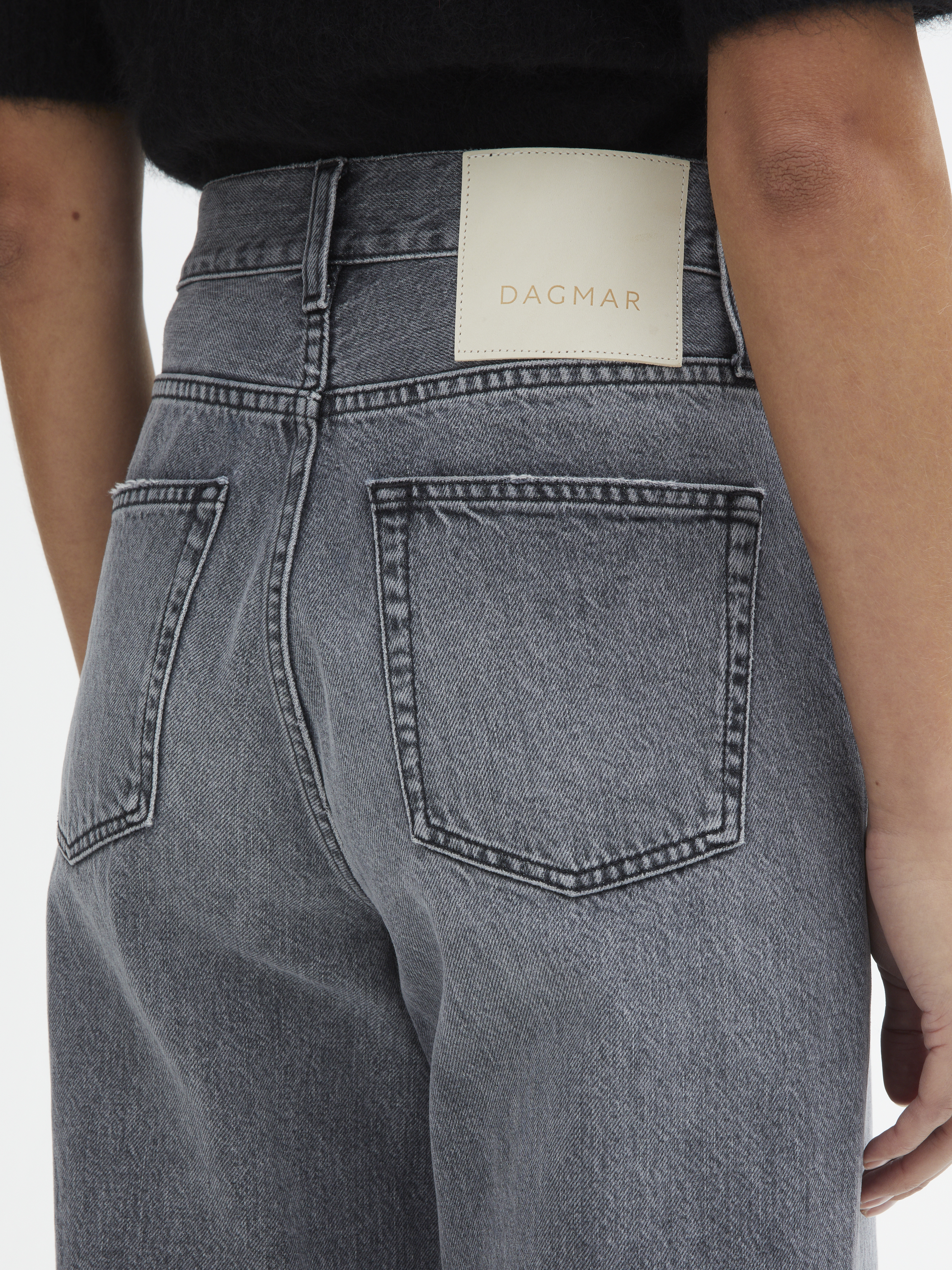 House Of Dagmar Wide Leg Denim In Light Grey
