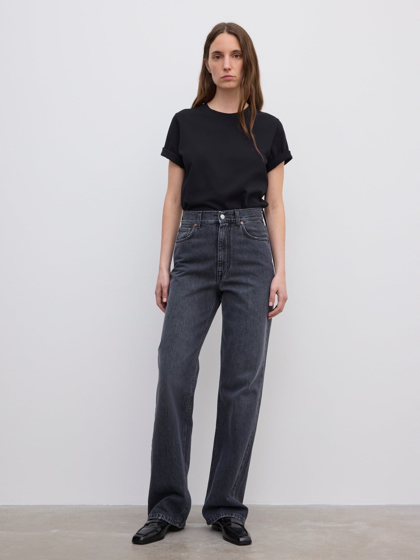 Wide Leg Denim | House of Dagmar | Dark Grey | Size 24/30 | 100% Organic cotton.